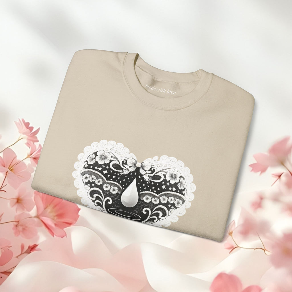 Lace Heart Graphic Sweatshirt