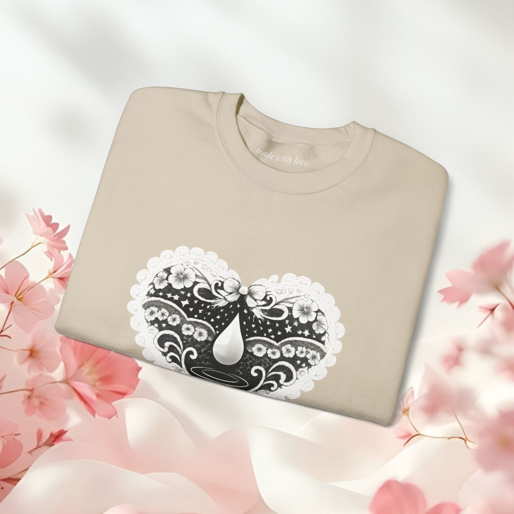 Lace Heart Graphic Sweatshirt