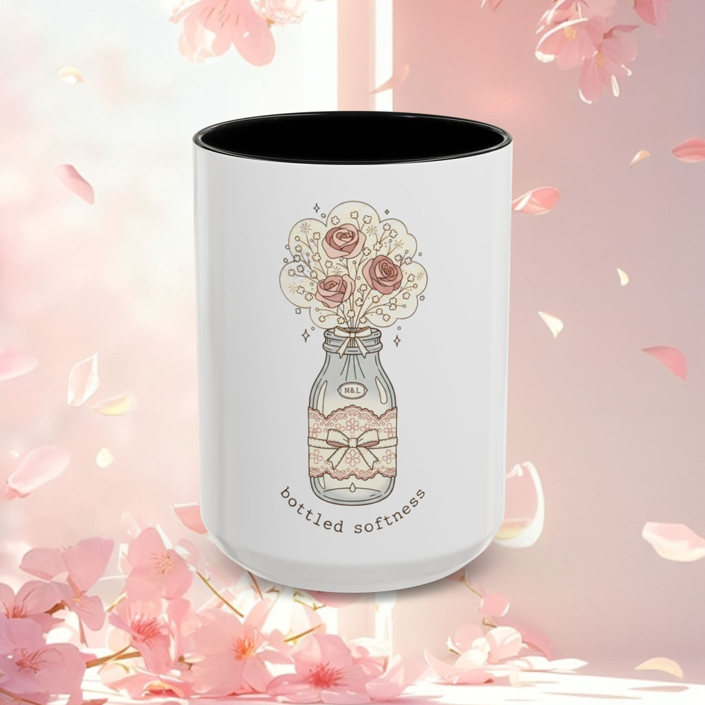 Soft Floral Accent Coffee Mug — Gentle Floral 11/15oz