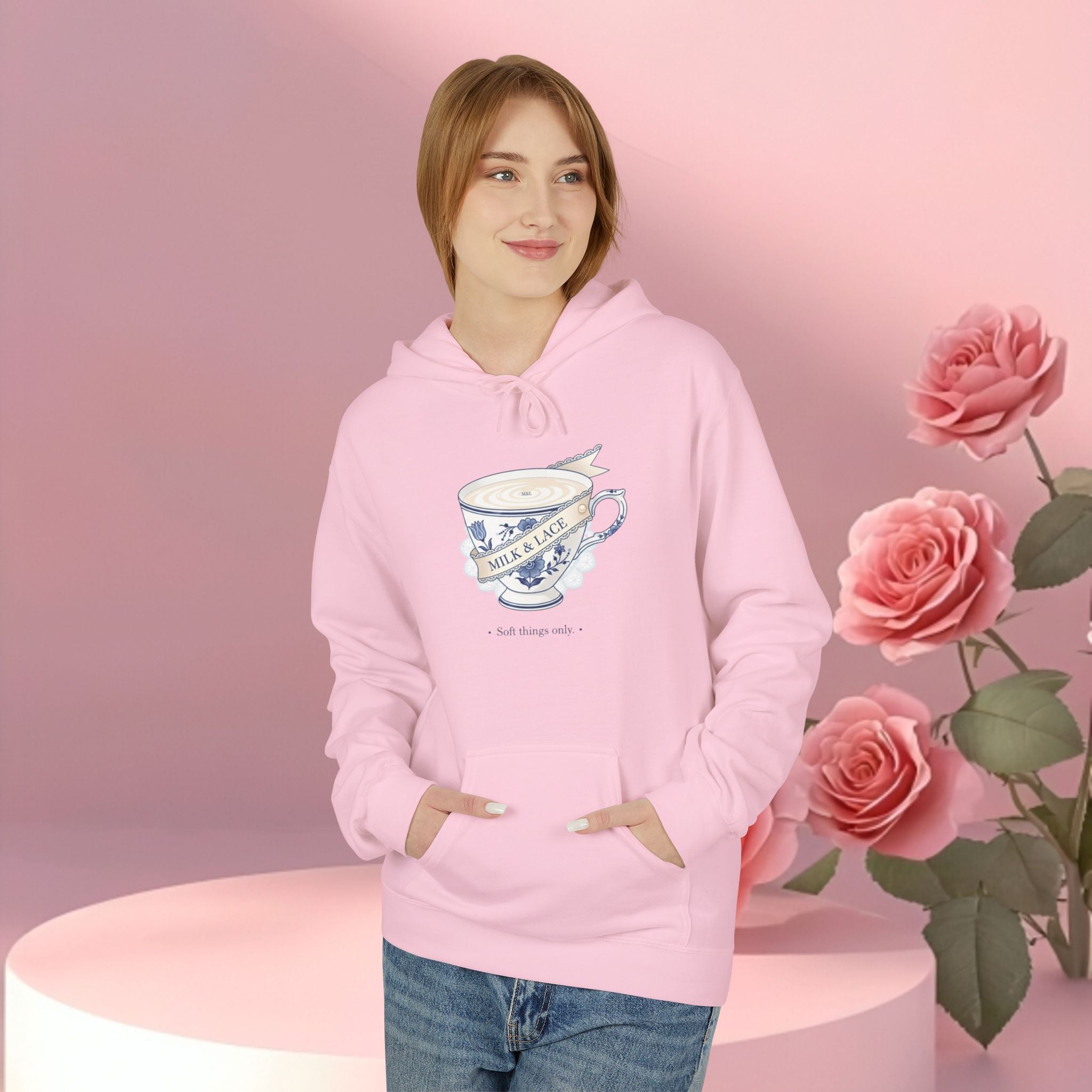 Hoodie — Vintage Teacup 'Milk Tastes Best With Good Girls' Cozy Graphic