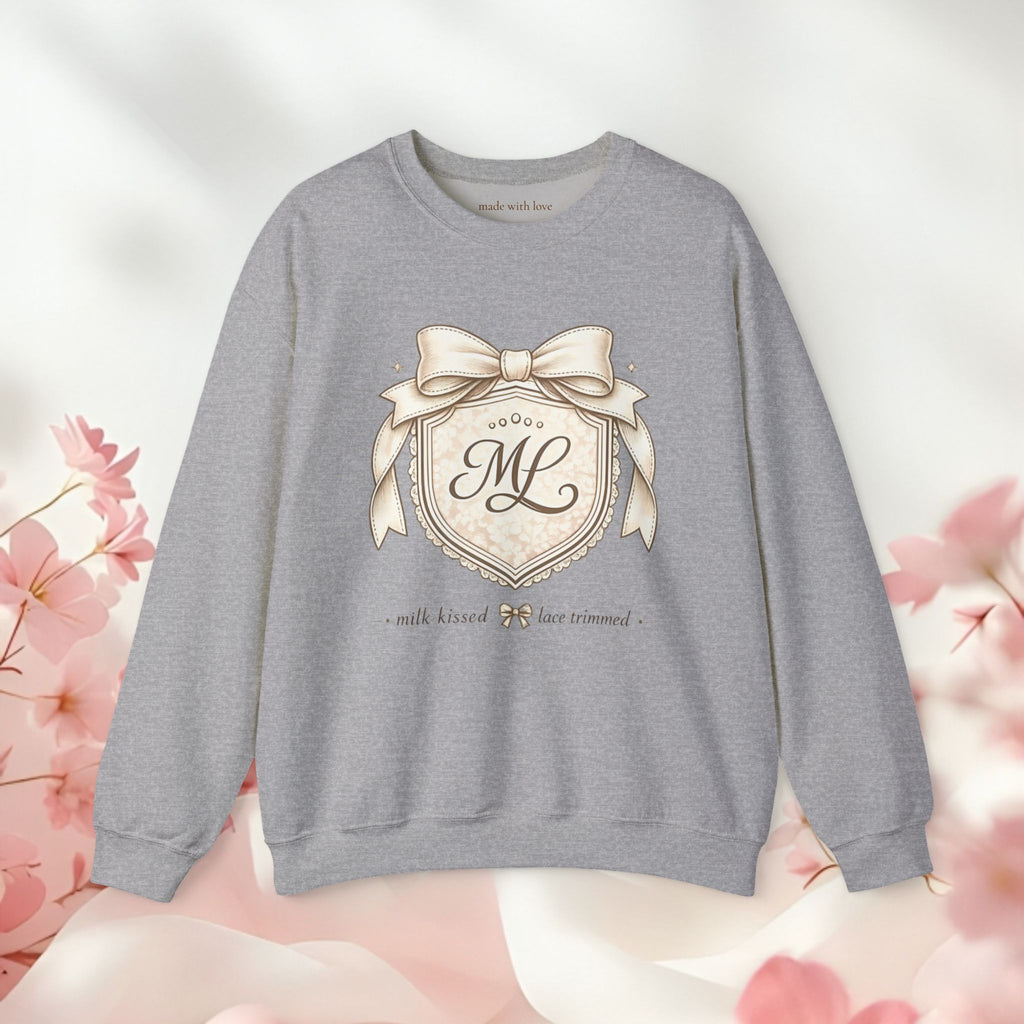 Vintage Cream Monogram Crewneck Sweatshirt