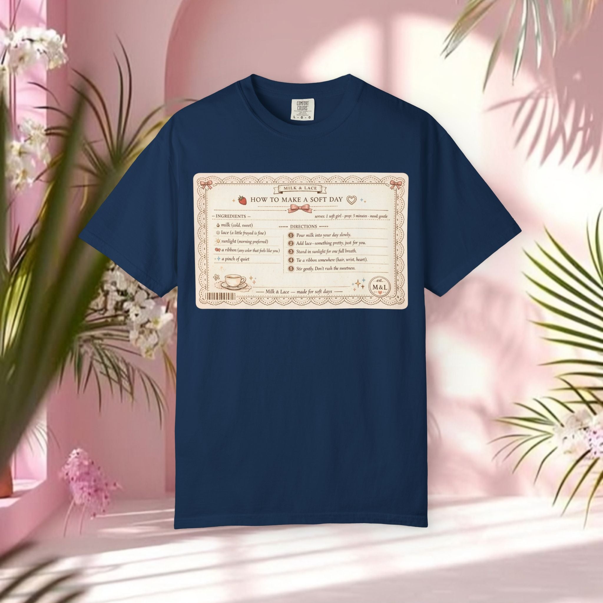 Vintage Tea-Recipe T-Shirt — "How to Make a Soft Day" Aesthetic Tee