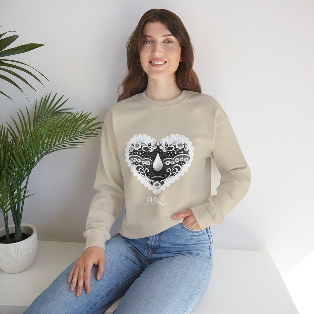 Lace Heart Graphic Sweatshirt