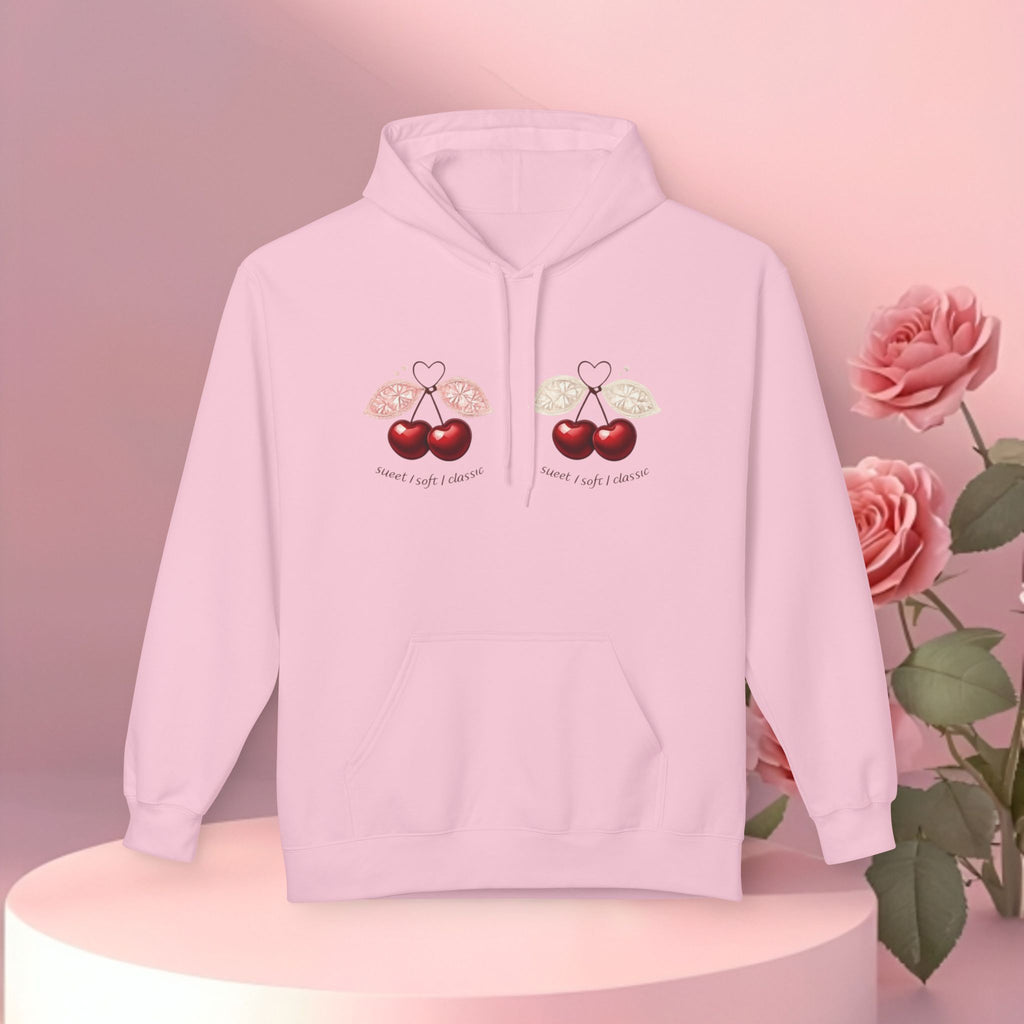 ''sueet / soft / delicate'' — Cherry Graphic Fleece Hoodie