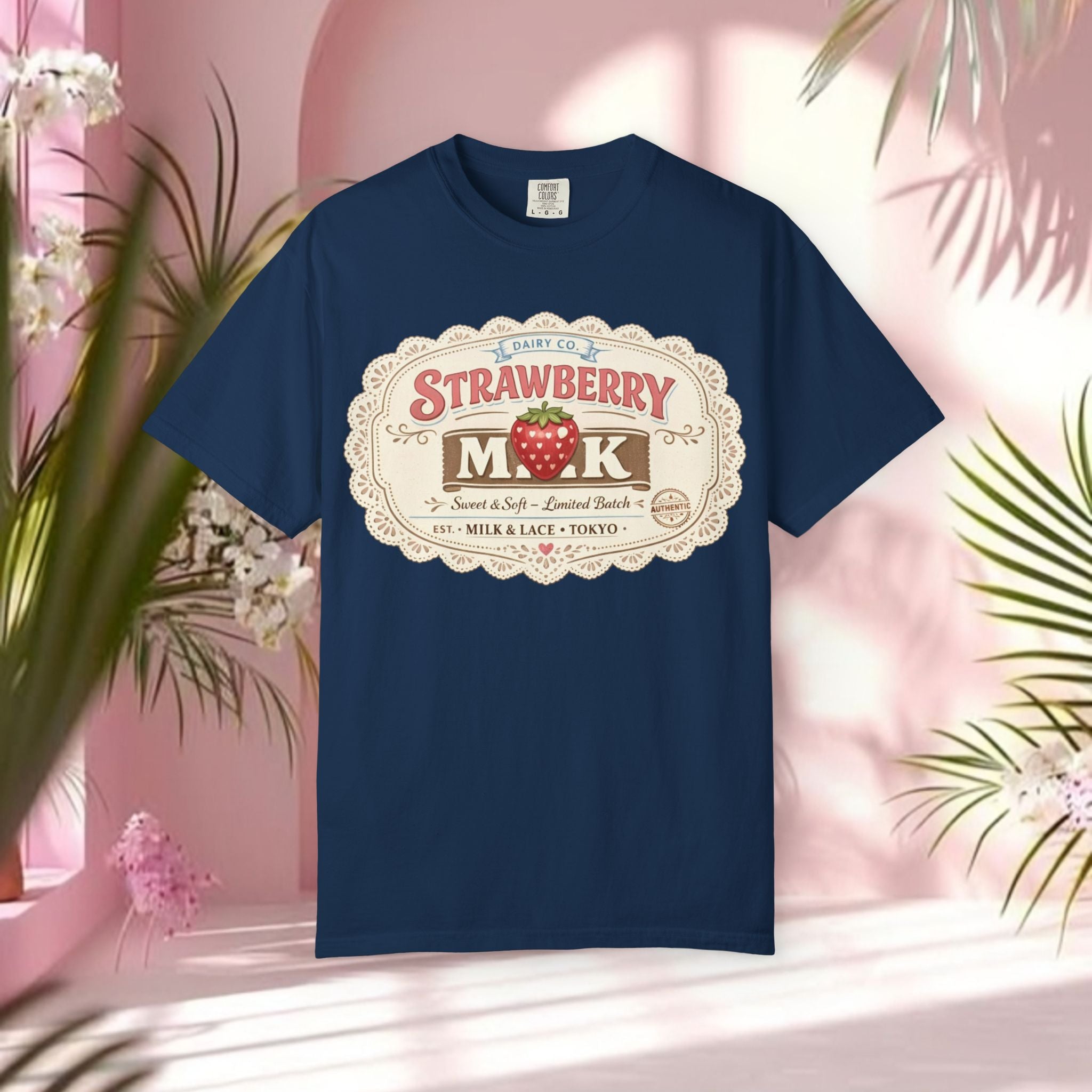 Strawberry Milk Vintage Label T-Shirt