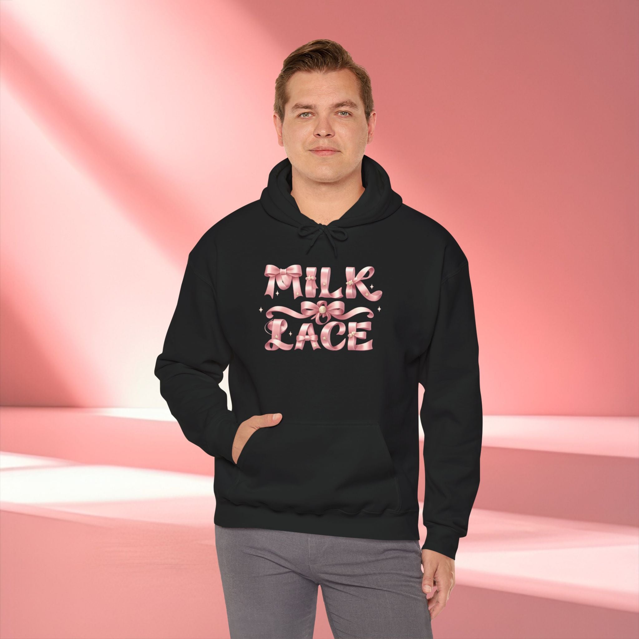 Floral Feminine Typography Hoodie — Feminine Floral Script Hooded Sweatshirt