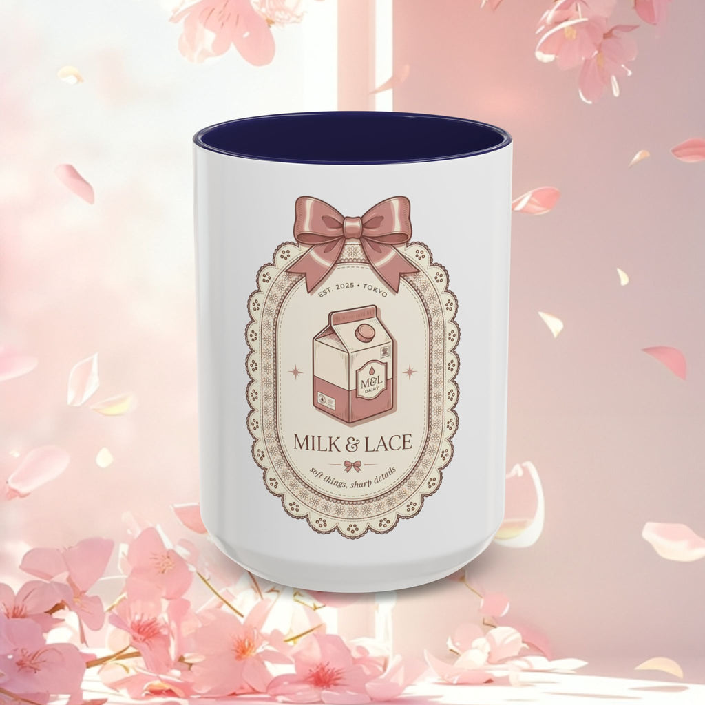 Cute Vintage Kawaii Accent Coffee Mug — Charming Retro Anime-Style Ceramic Mug (11/15 oz)