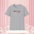 Feminine Script Tee — Gentle Floral Script T-Shirt
