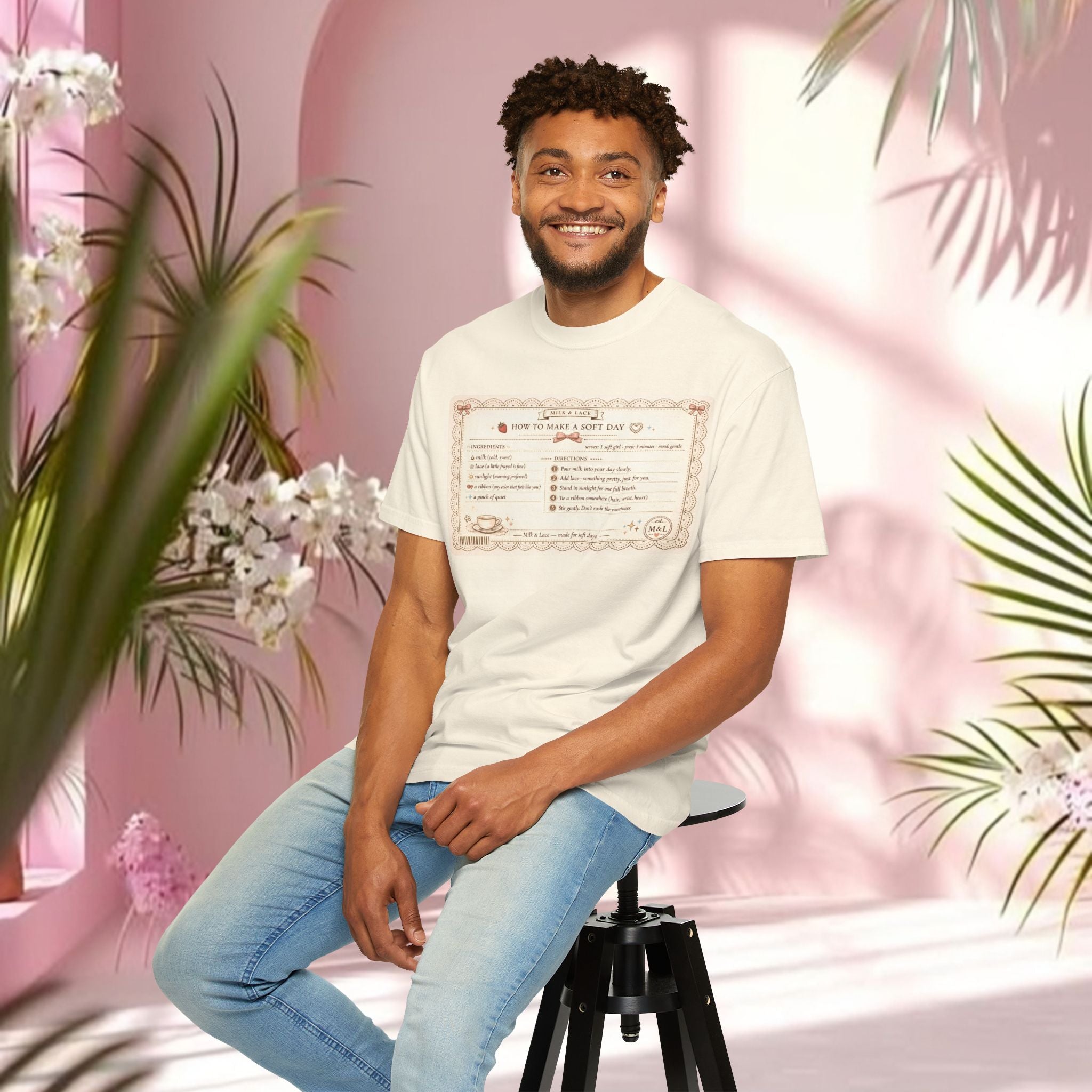 Vintage Tea-Recipe T-Shirt — "How to Make a Soft Day" Aesthetic Tee