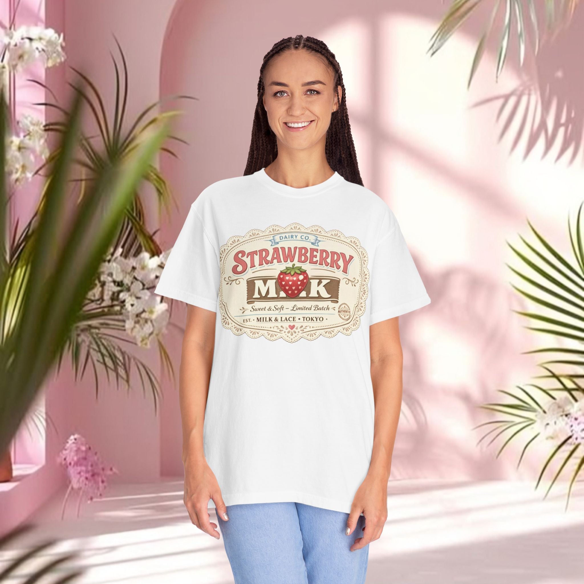 Strawberry Milk Vintage Label T-Shirt