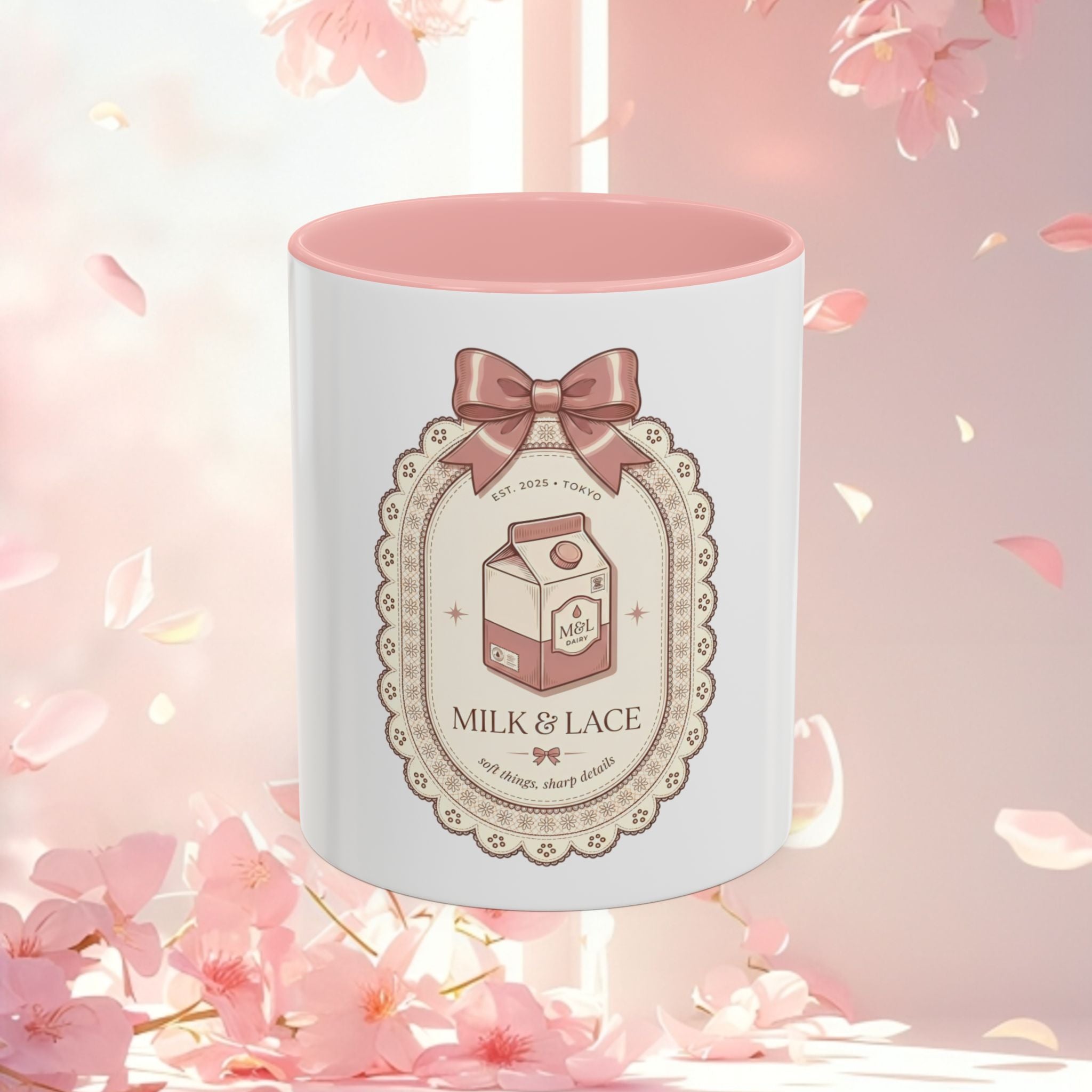 Cute Vintage Kawaii Accent Coffee Mug — Charming Retro Anime-Style Ceramic Mug (11/15 oz)