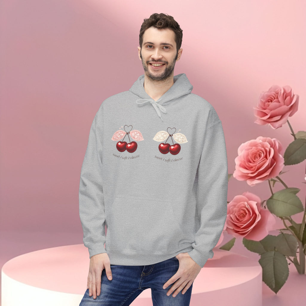 ''sueet / soft / delicate'' — Cherry Graphic Fleece Hoodie