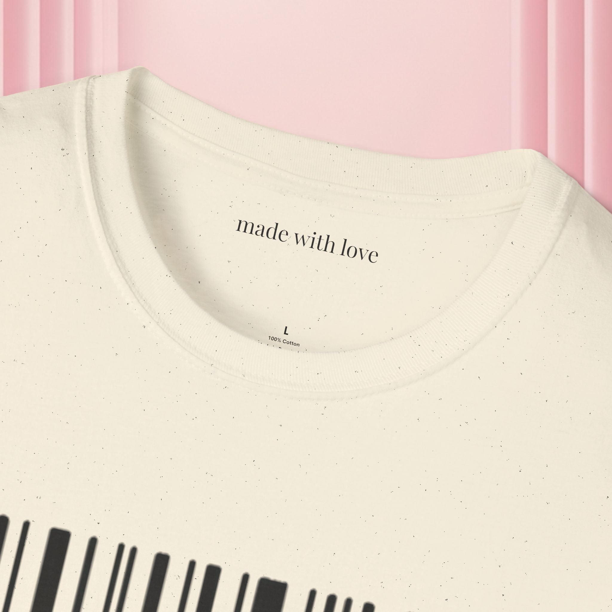 Milk & Lace Barcode Tee — “Delicate, Not Harmless.” Graphic T-Shirt