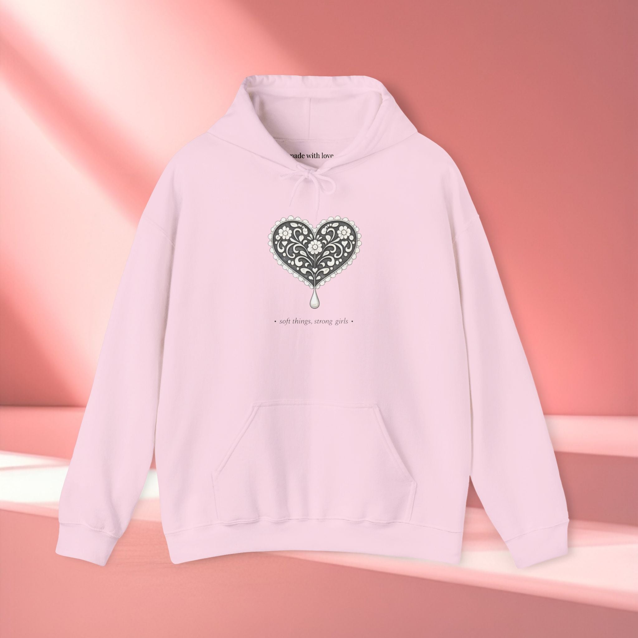 Romantic Delicate Graphic Hoodie — Floral-Inspired Cozy Sweatshirt