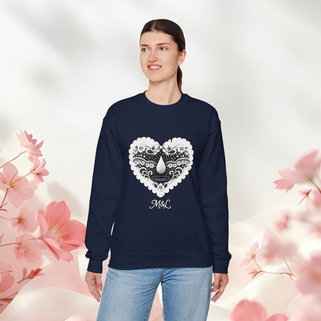 Lace Heart Graphic Sweatshirt