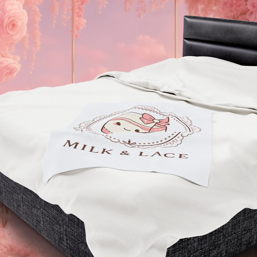 Kawaii Whimsical Velveteen Plush Blanket — Cute Cozy Throw