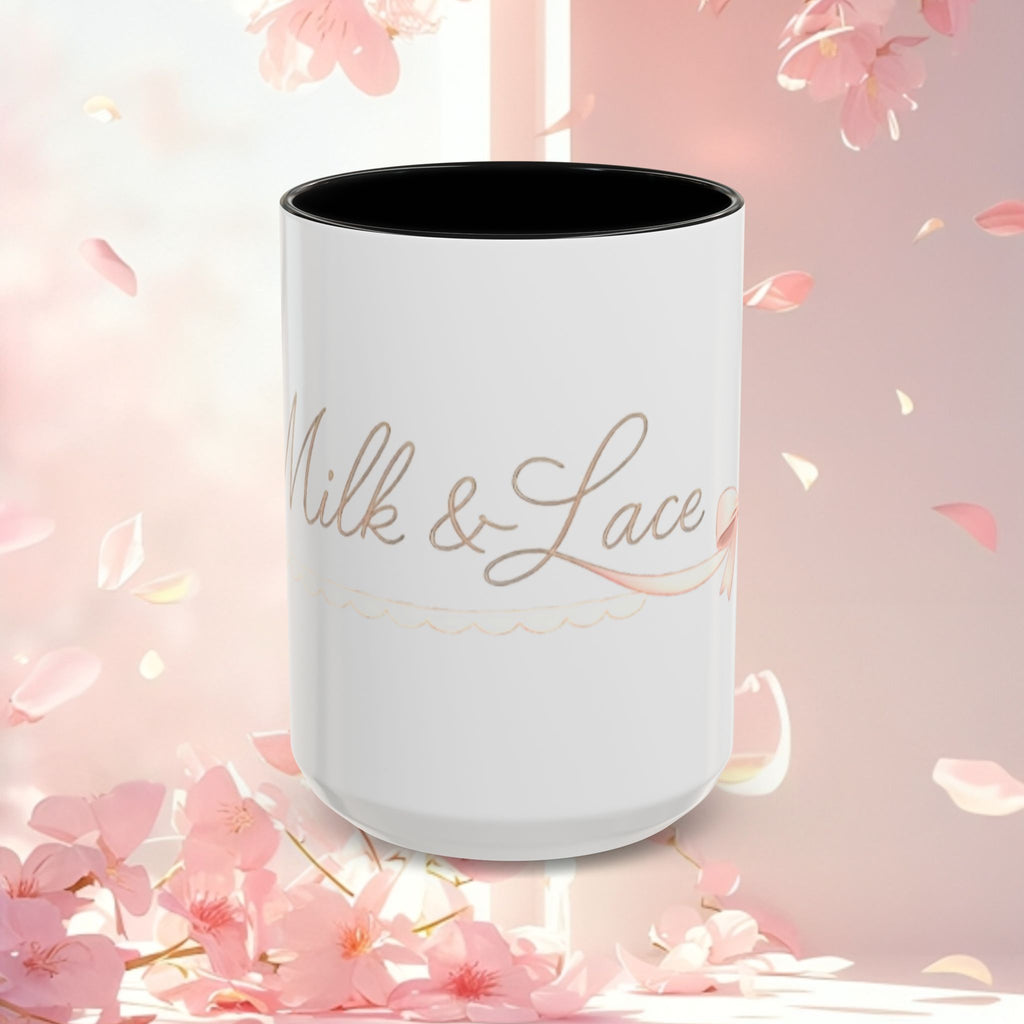 Charming Feminine Accent Coffee Mug — Soft, Elegant 11/15 oz