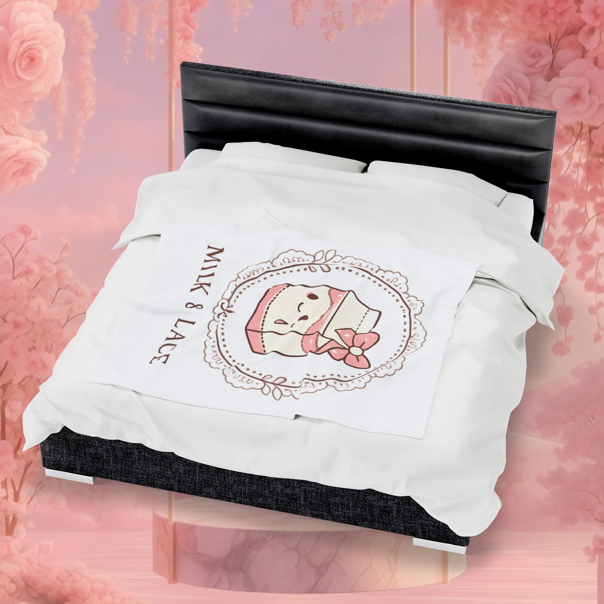 Kawaii Whimsical Velveteen Plush Blanket — Cute Cozy Throw