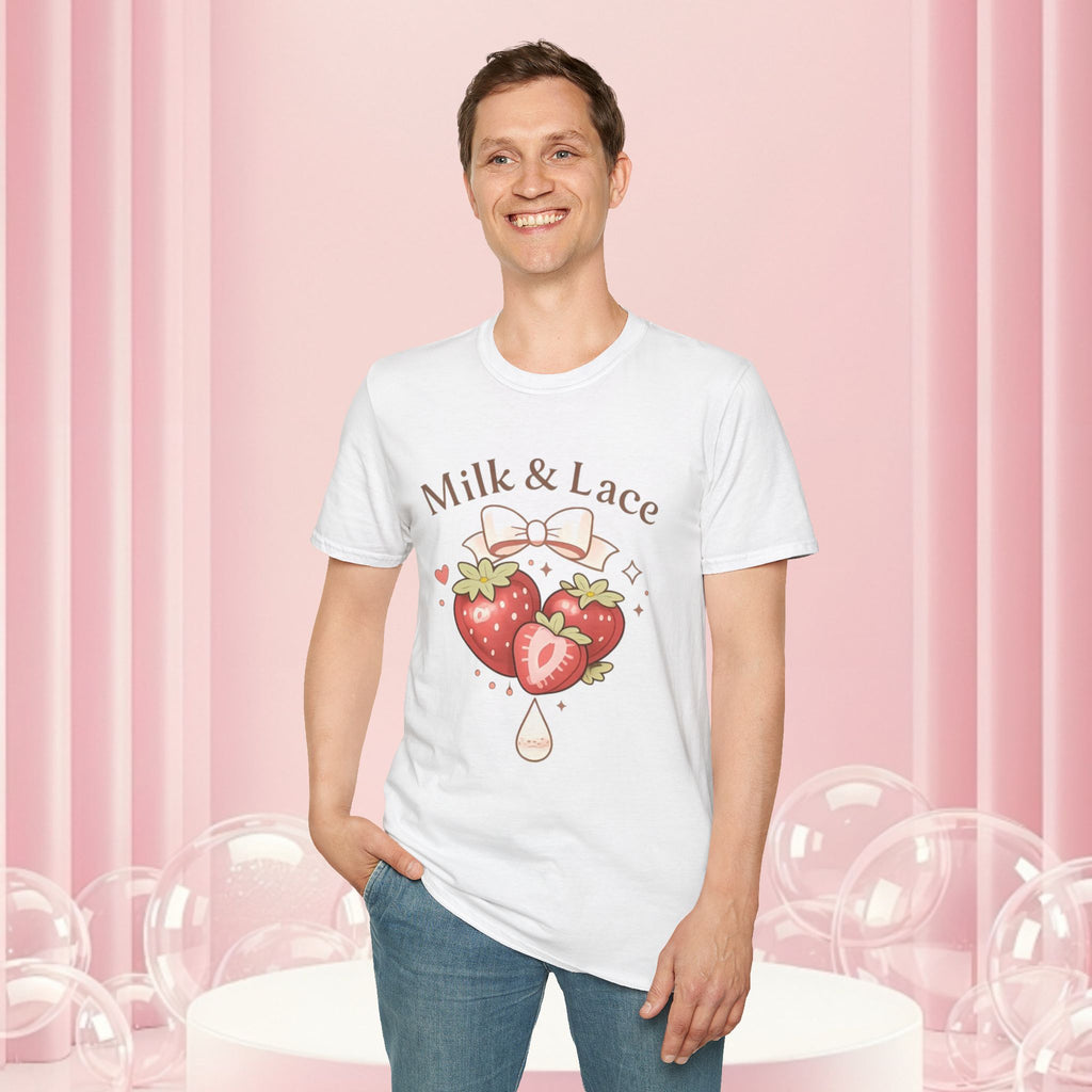 Milk & Lace Strawberry Tee — "Sweet but Deadly" Graphic T-Shirt