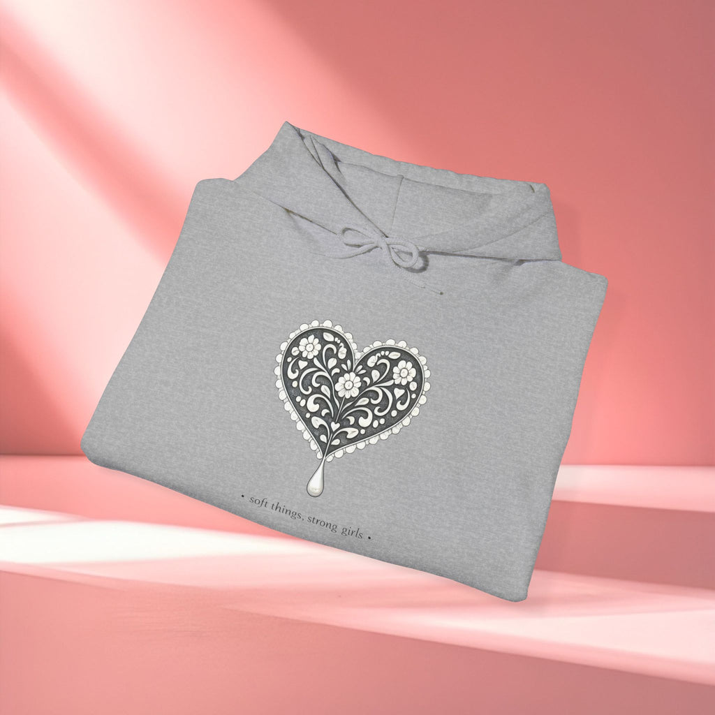 Romantic Delicate Graphic Hoodie — Floral-Inspired Cozy Sweatshirt