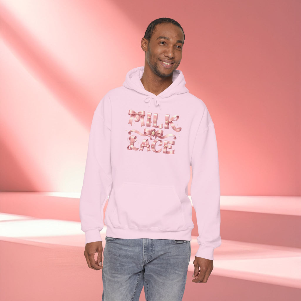 Floral Feminine Typography Hoodie — Feminine Floral Script Hooded Sweatshirt