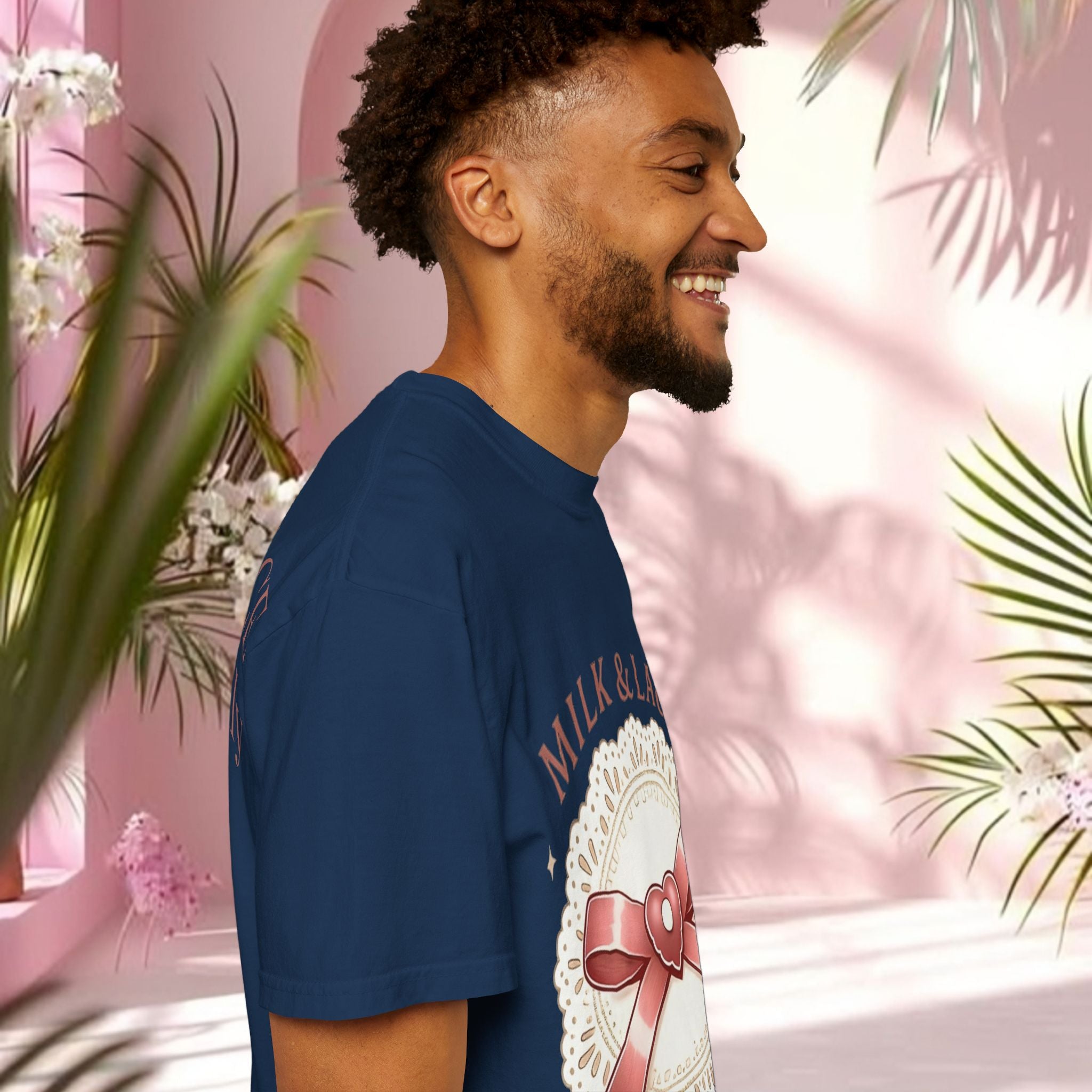 Milk & Lace Graphic T-Shirt — 'Soft Things Only' Romantic Bow Tee