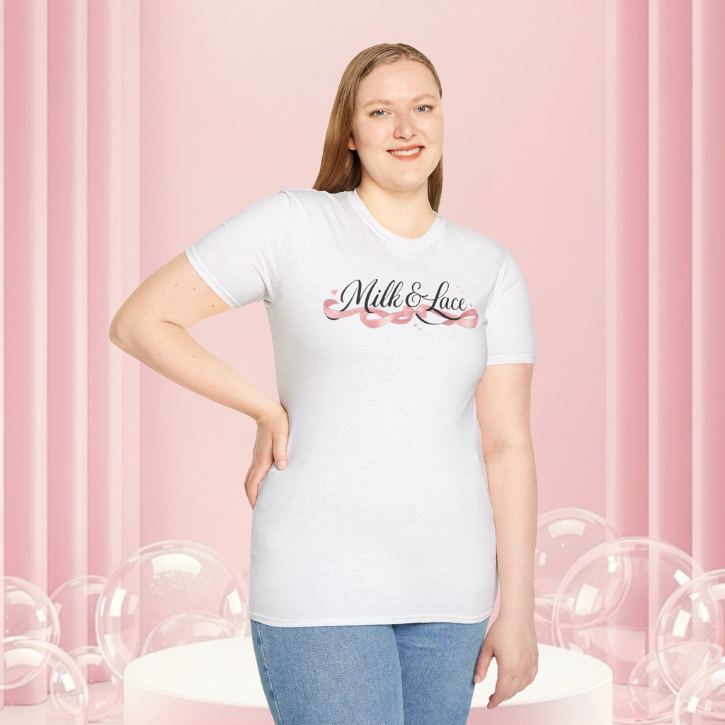 Feminine Script Tee — Gentle Floral Script T-Shirt