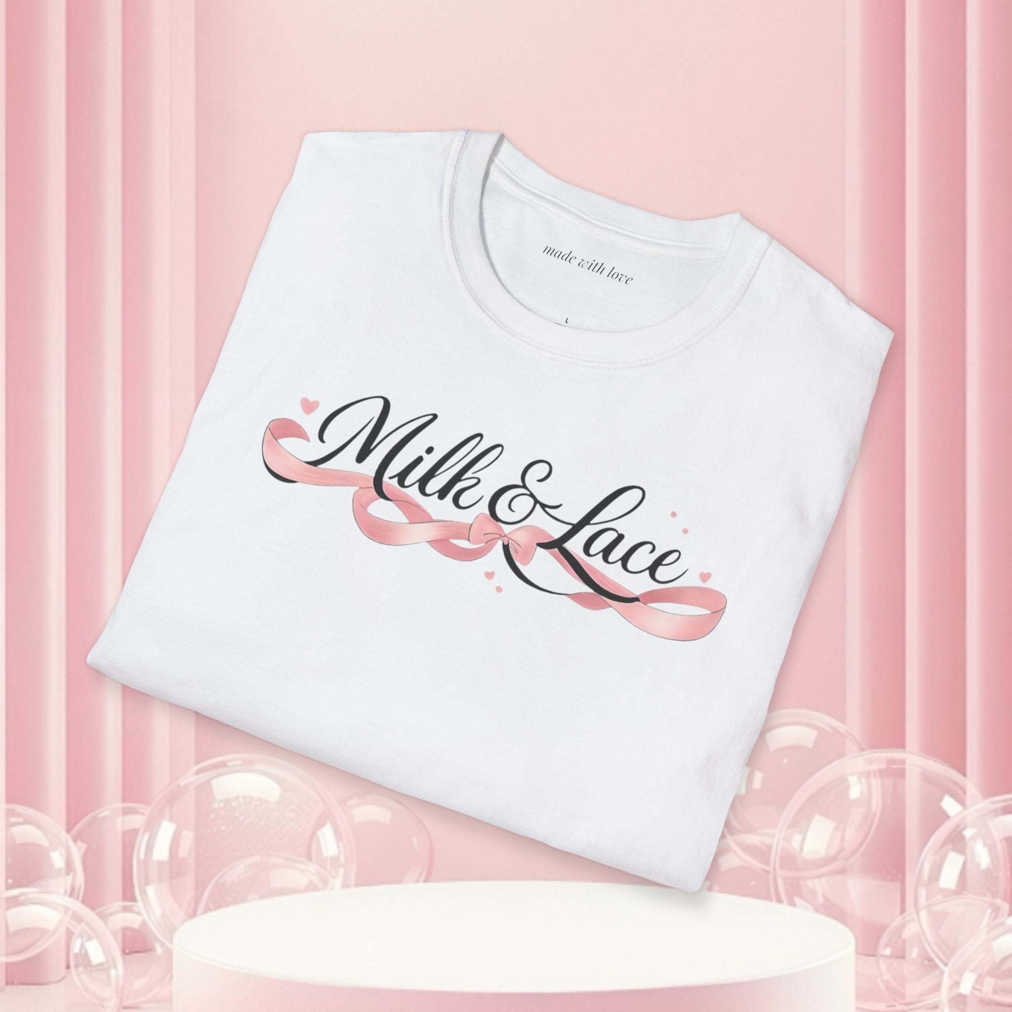 Feminine Script Tee — Gentle Floral Script T-Shirt