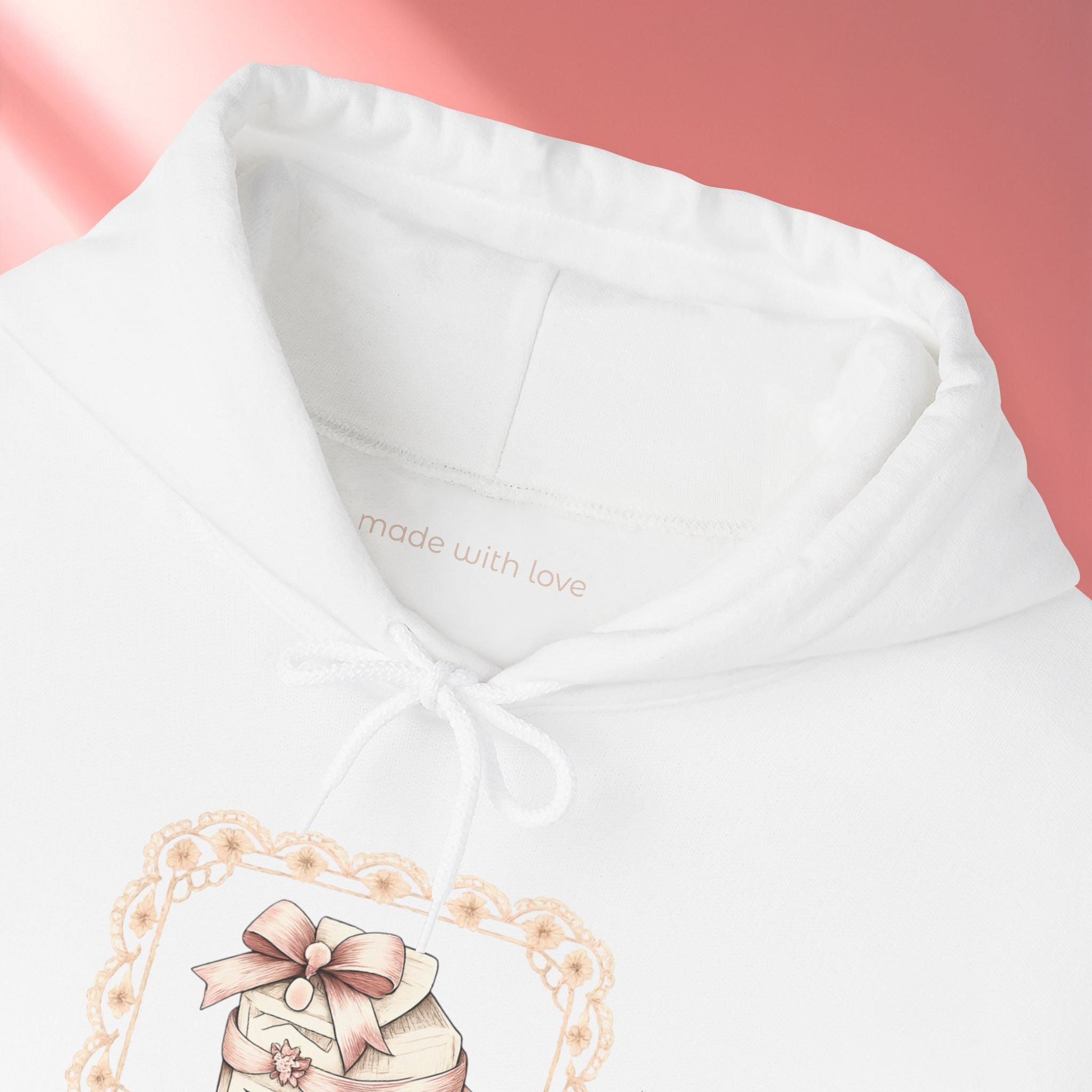 Pink Vintage Feminine Hoodie — Retro Feminine Pink Sweatshirt