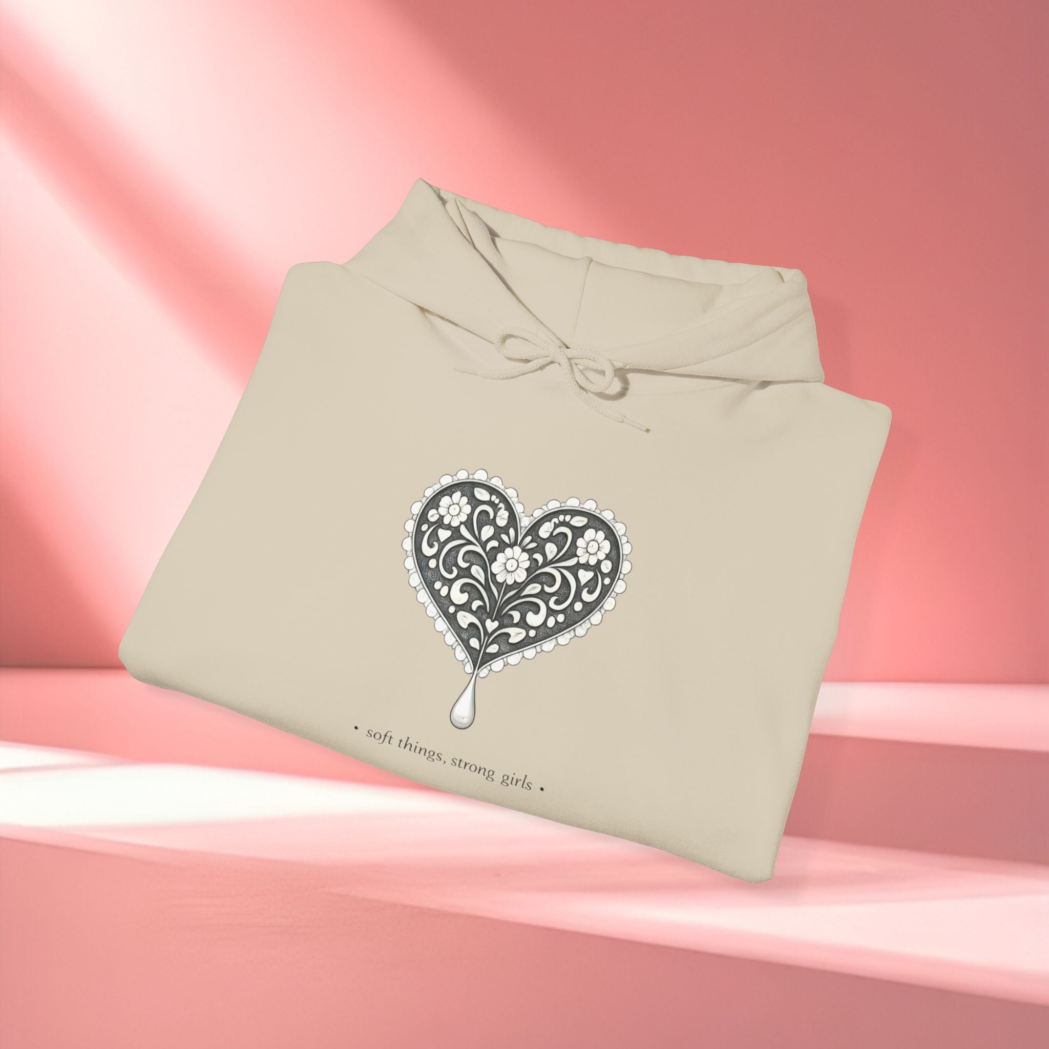 Romantic Delicate Graphic Hoodie — Floral-Inspired Cozy Sweatshirt