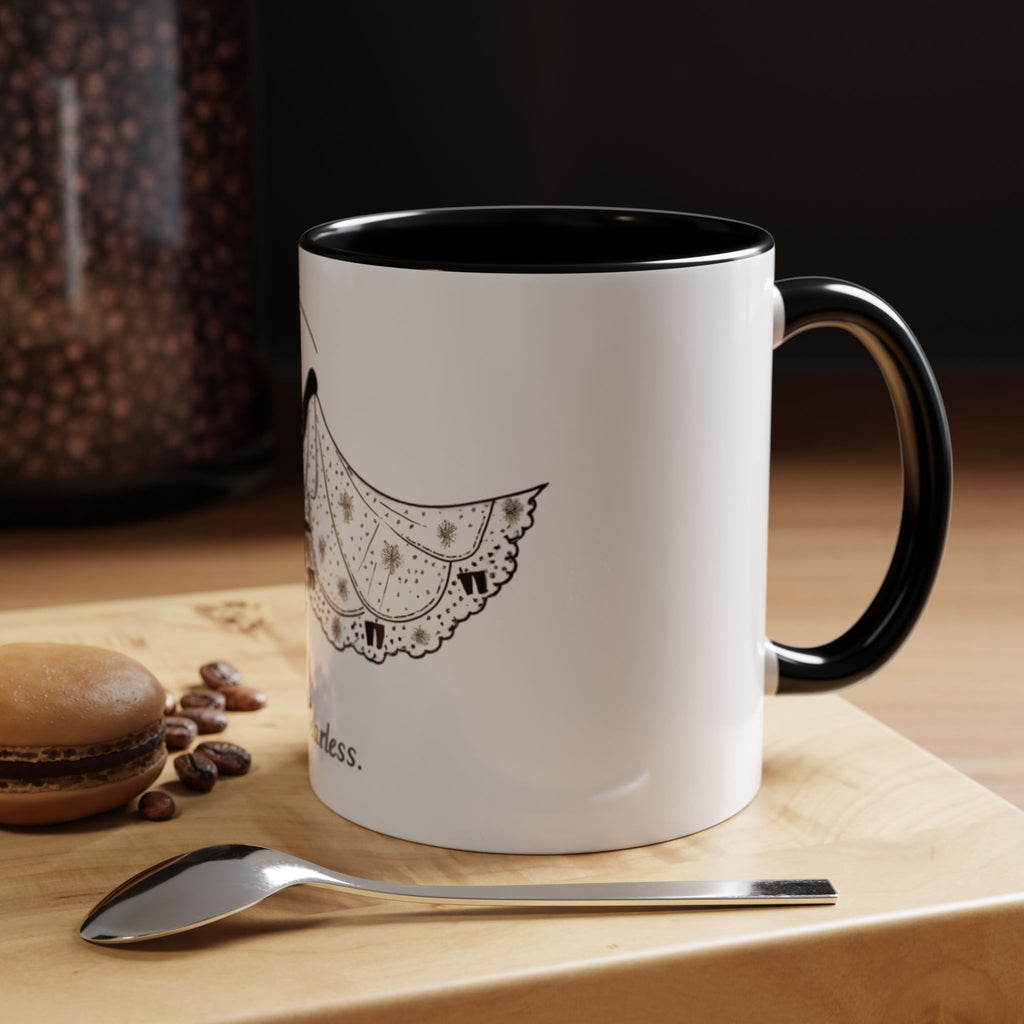 Cherub Illustration Accent Coffee Mug — Confident Angel Design (11/15 oz)