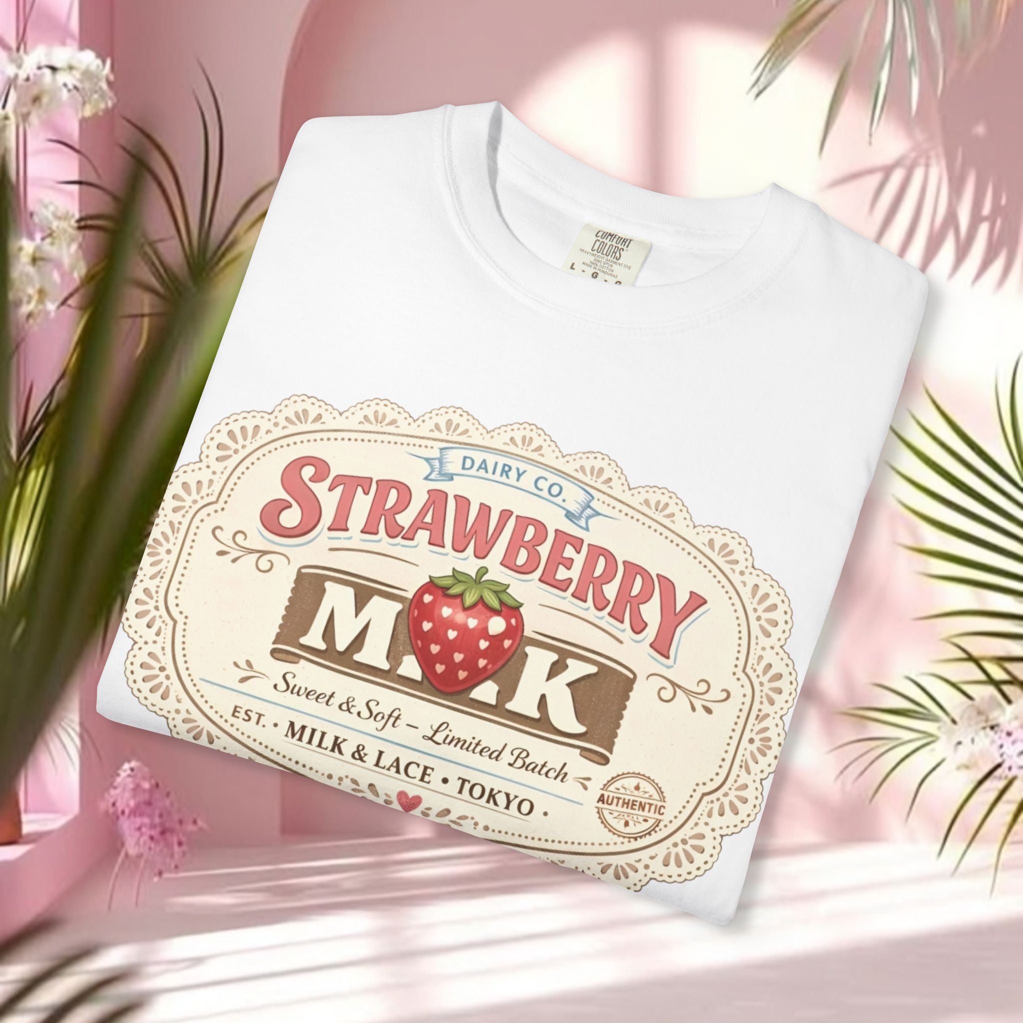 Strawberry Milk Vintage Label T-Shirt