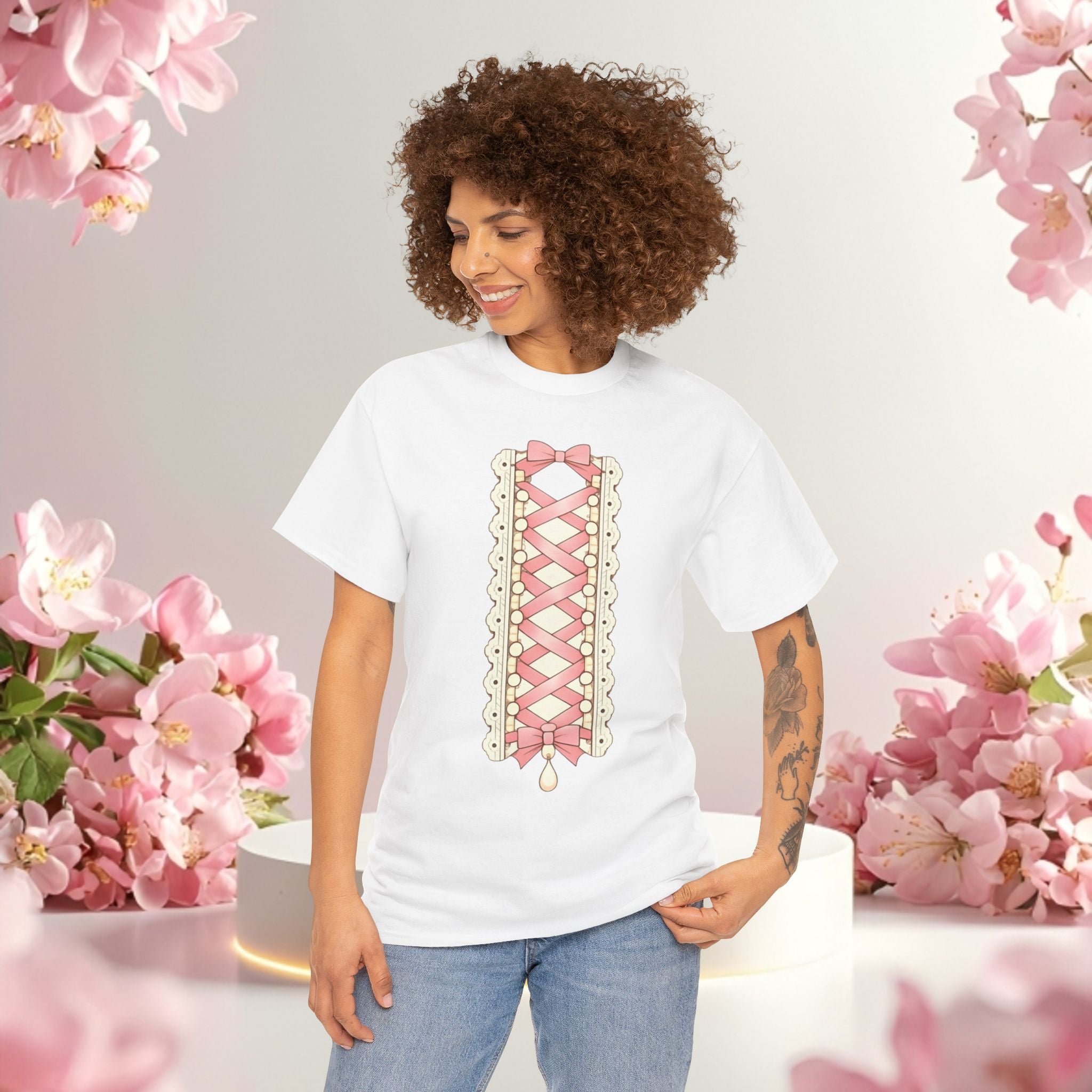 Pink Corset Ribbon T-Shirt