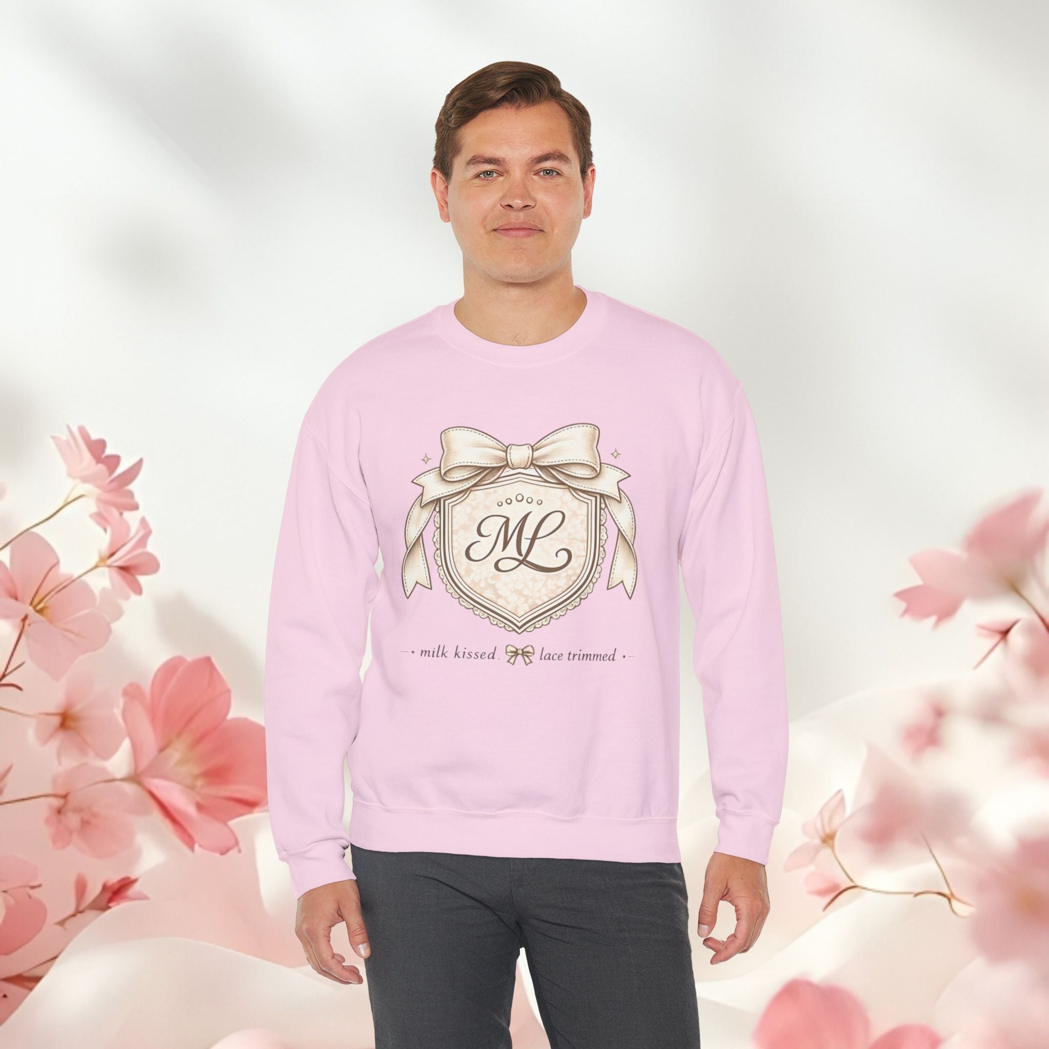 Vintage Cream Monogram Crewneck Sweatshirt