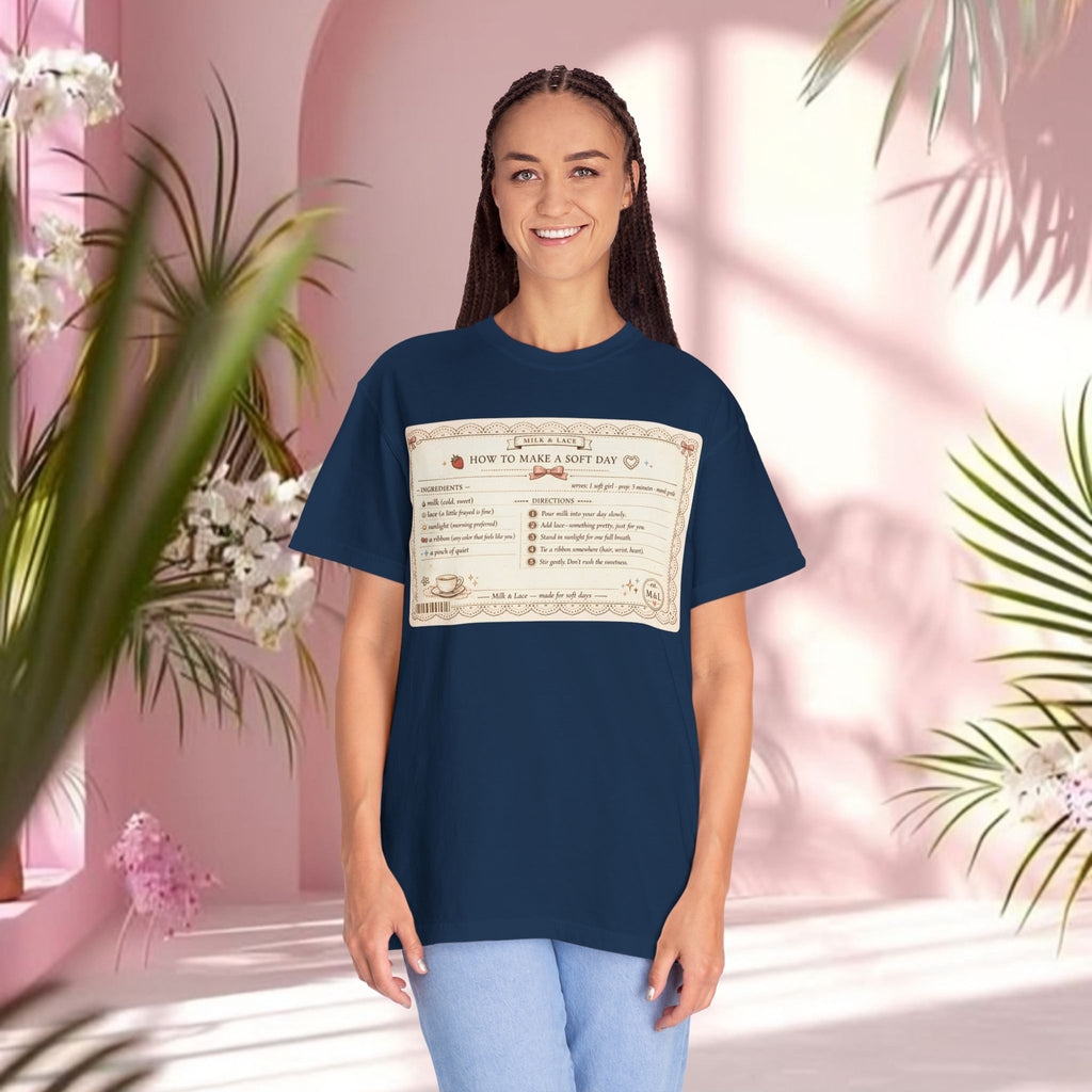 Vintage Tea-Recipe T-Shirt — "How to Make a Soft Day" Aesthetic Tee