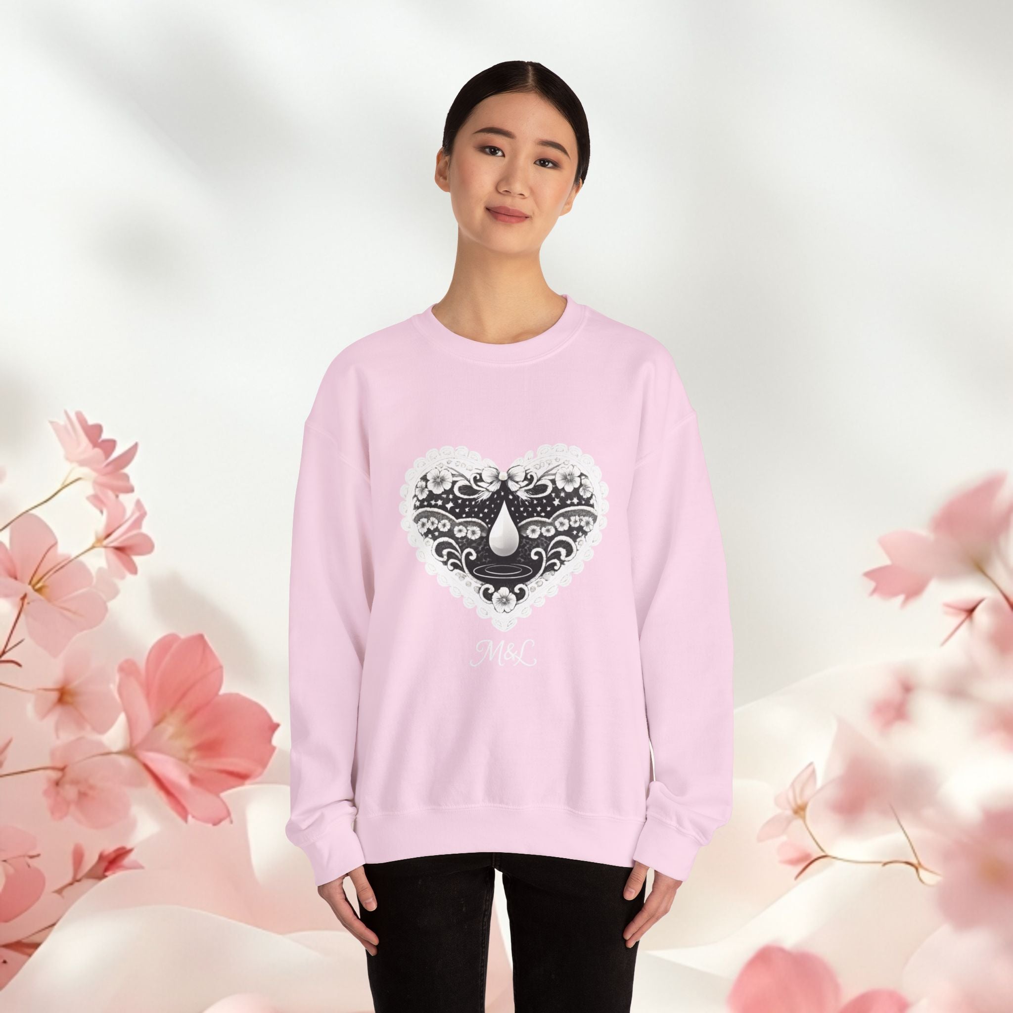 Lace Heart Graphic Sweatshirt