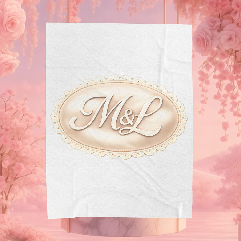 Monogram Velveteen Plush Blanket — Elegant Soft Personalized Throw