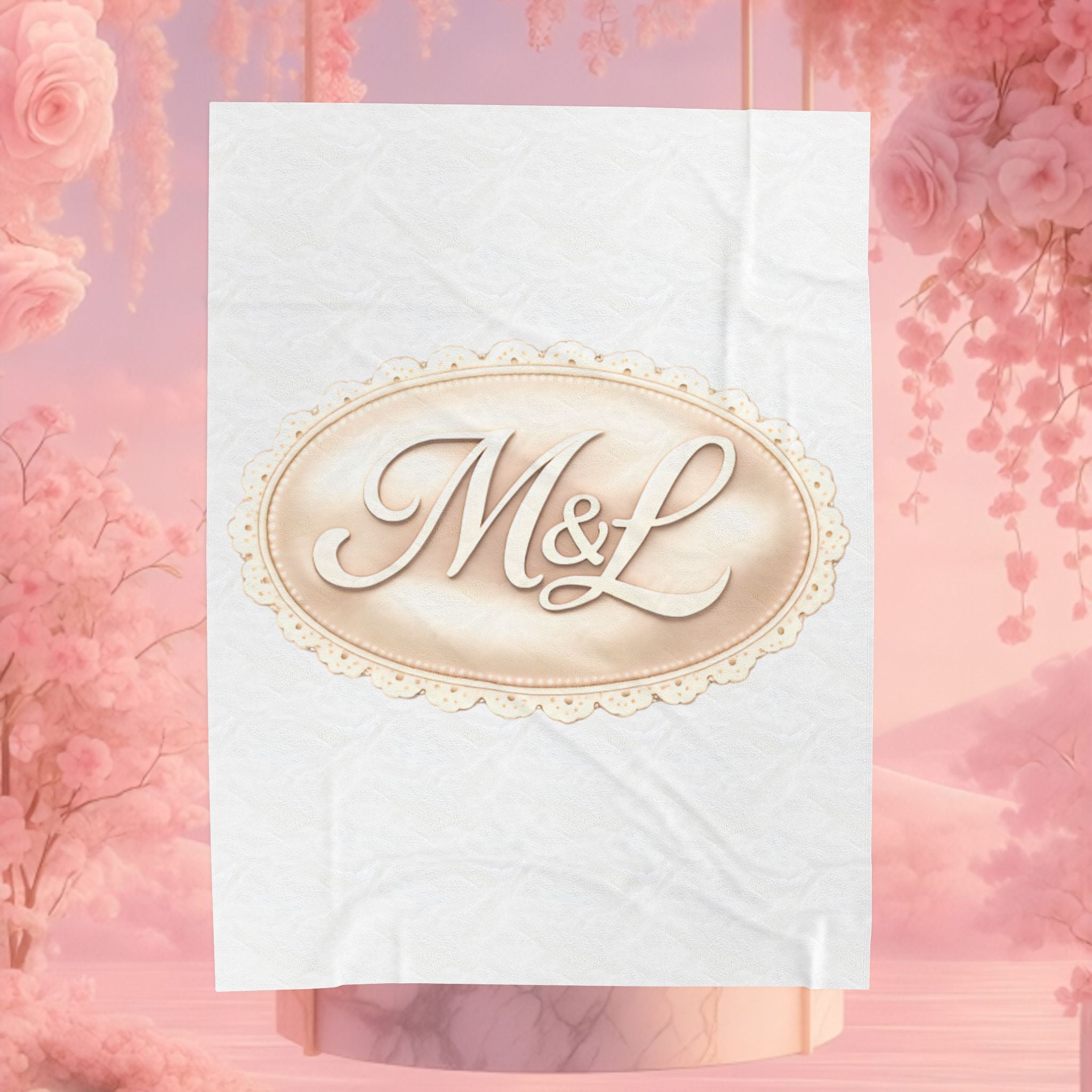 Monogram Velveteen Plush Blanket — Elegant Soft Personalized Throw