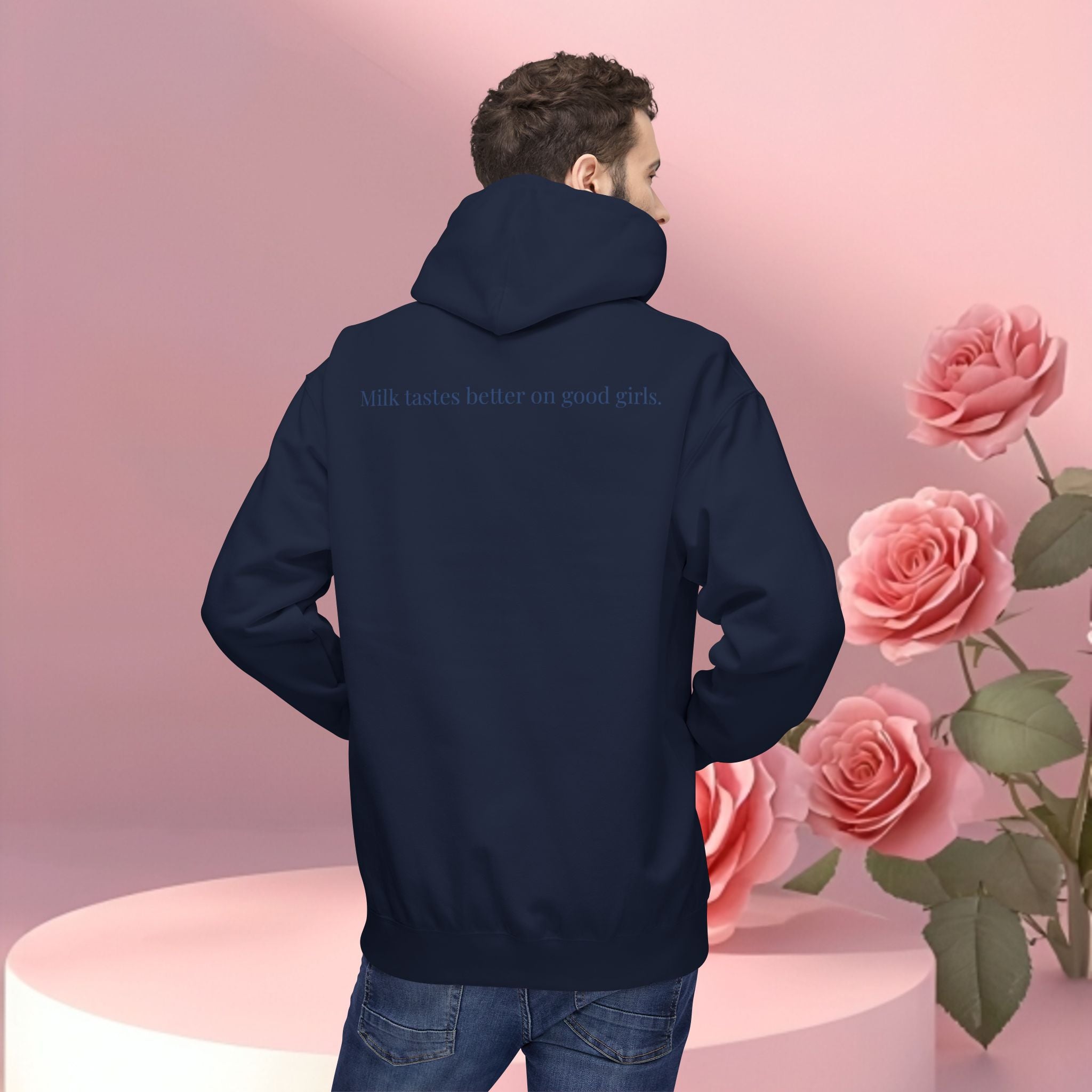 Hoodie — Vintage Teacup 'Milk Tastes Best With Good Girls' Cozy Graphic