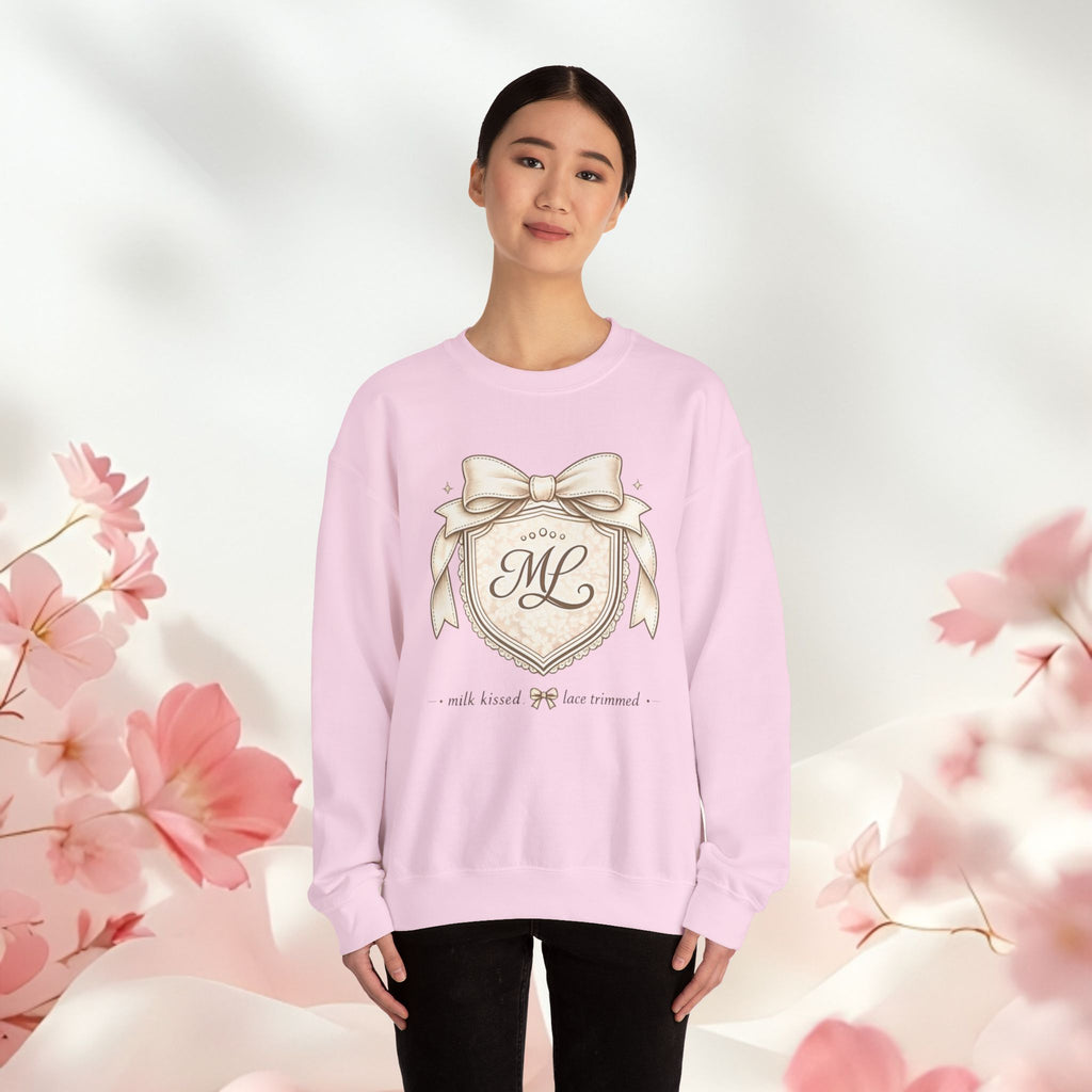 Vintage Cream Monogram Crewneck Sweatshirt