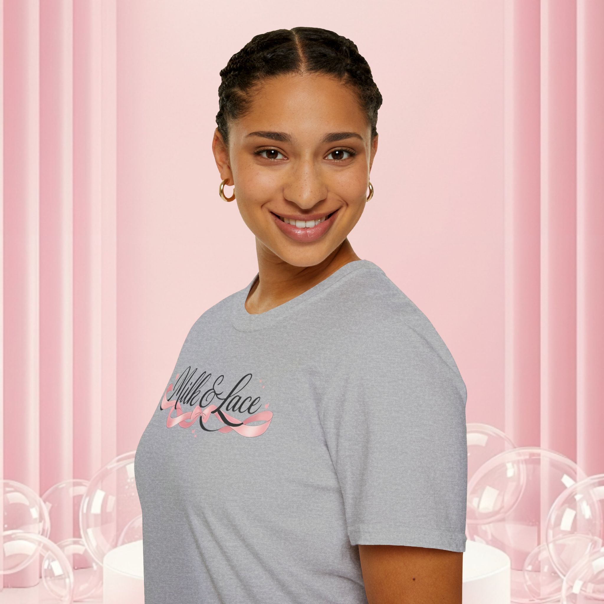 Feminine Script Tee — Gentle Floral Script T-Shirt