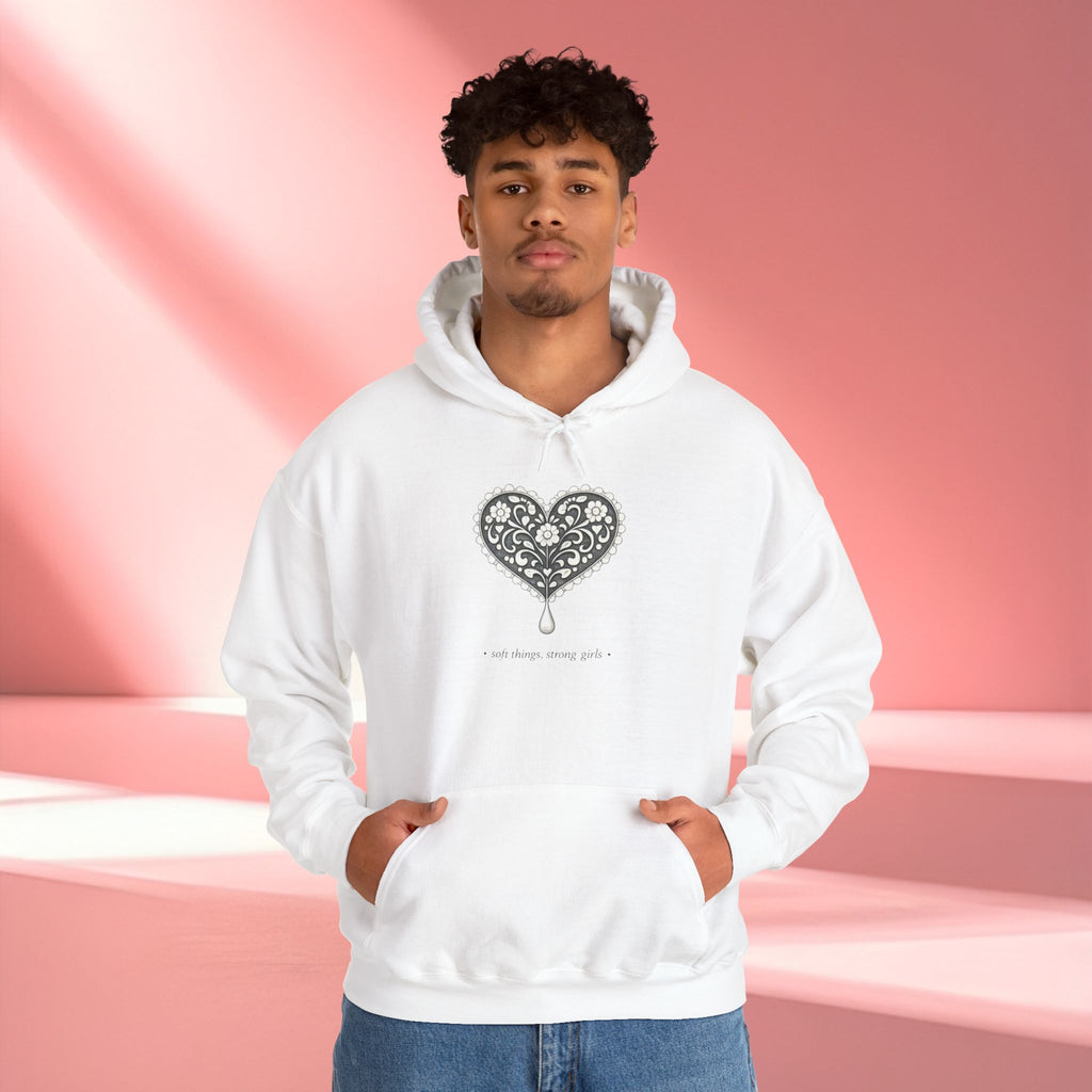 Romantic Delicate Graphic Hoodie — Floral-Inspired Cozy Sweatshirt