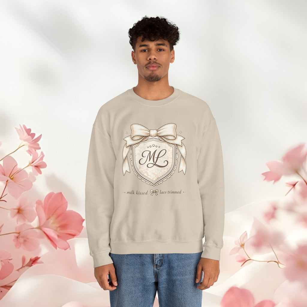 Vintage Cream Monogram Crewneck Sweatshirt