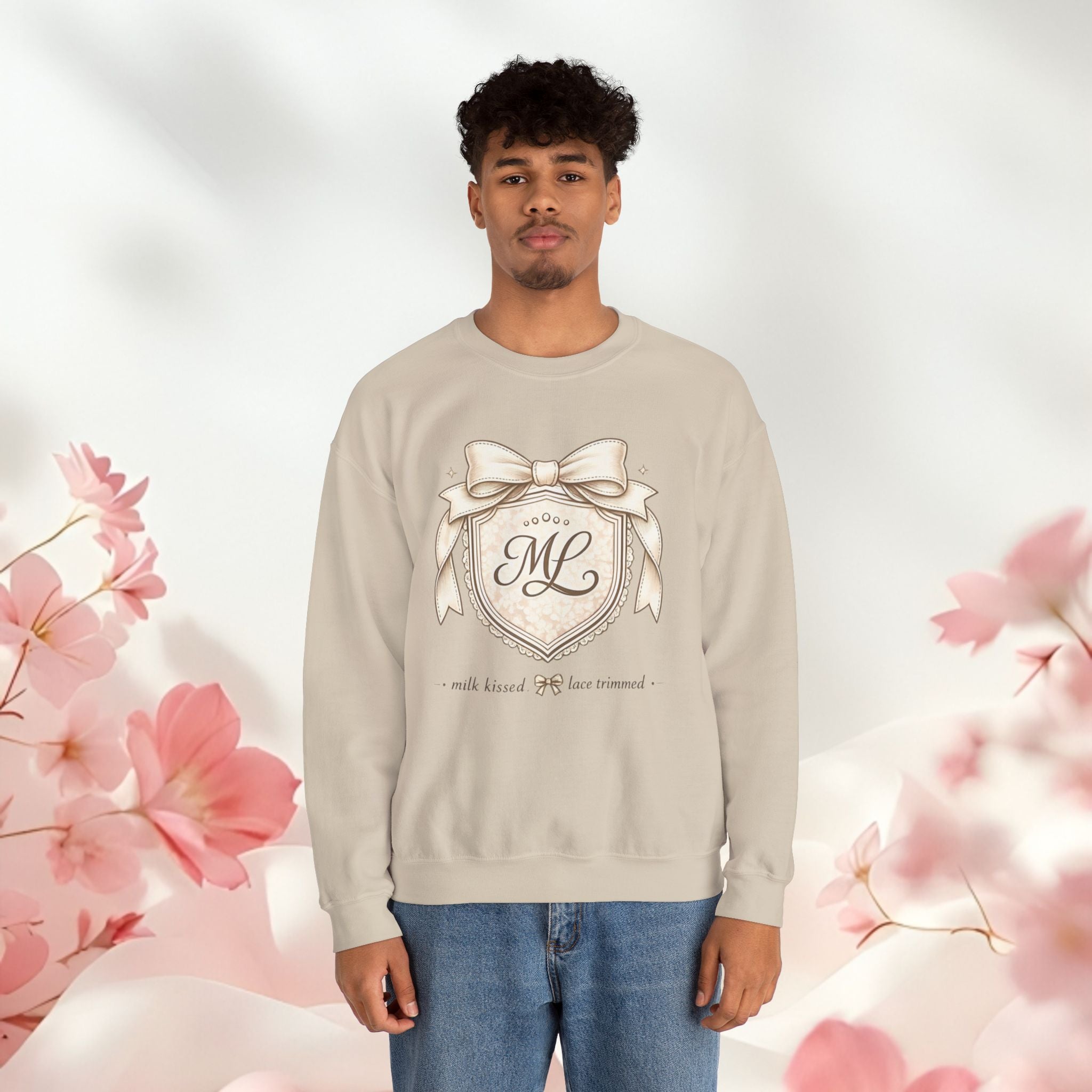 Vintage Cream Monogram Crewneck Sweatshirt