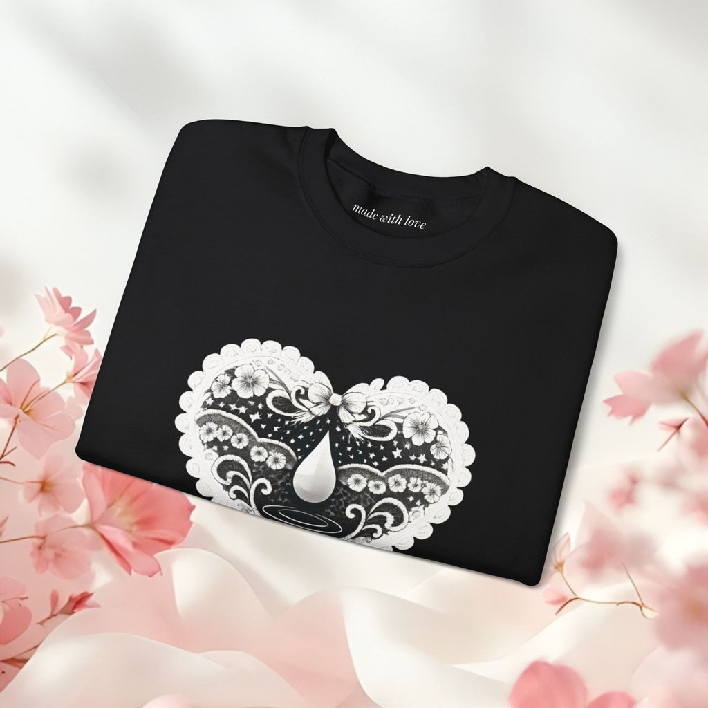 Lace Heart Graphic Sweatshirt