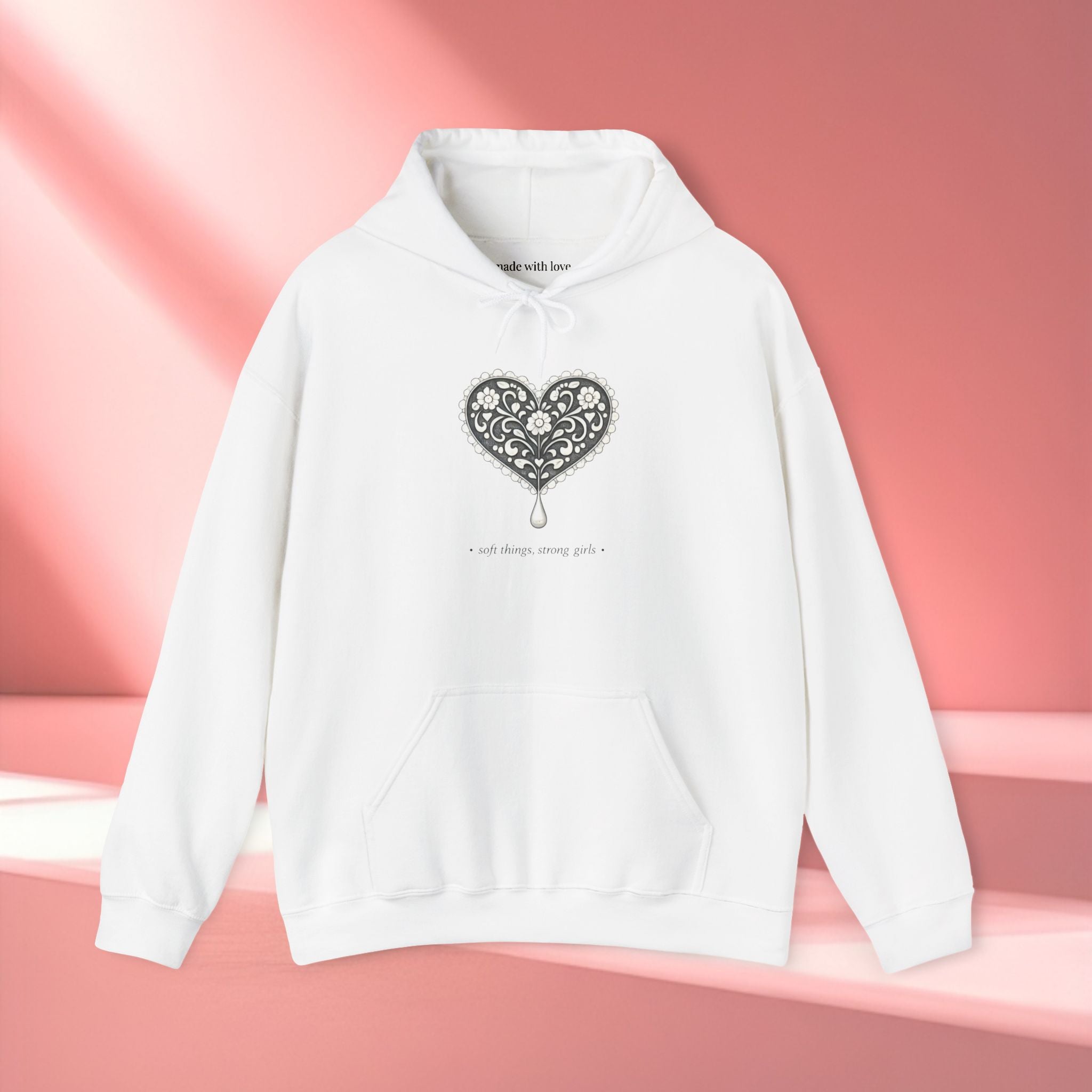 Romantic Delicate Graphic Hoodie — Floral-Inspired Cozy Sweatshirt