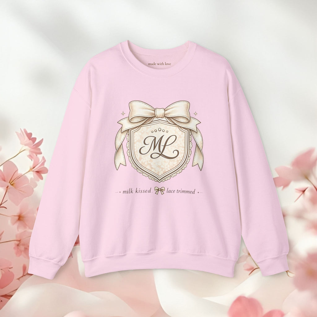Vintage Cream Monogram Crewneck Sweatshirt