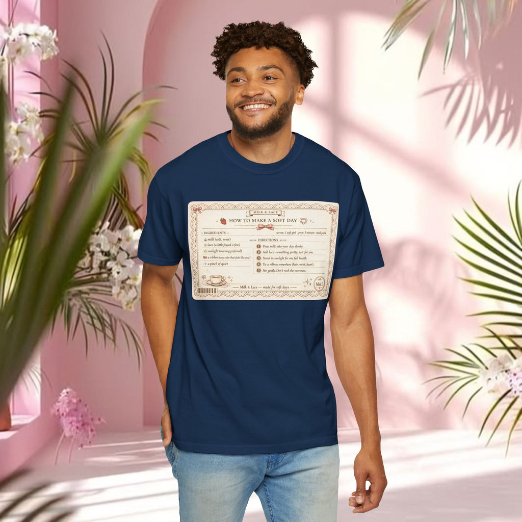 Vintage Tea-Recipe T-Shirt — "How to Make a Soft Day" Aesthetic Tee