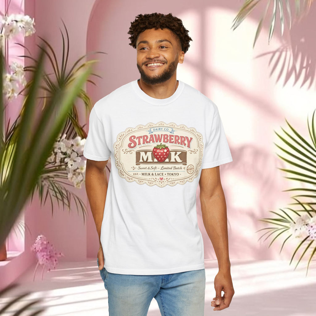 Strawberry Milk Vintage Label T-Shirt
