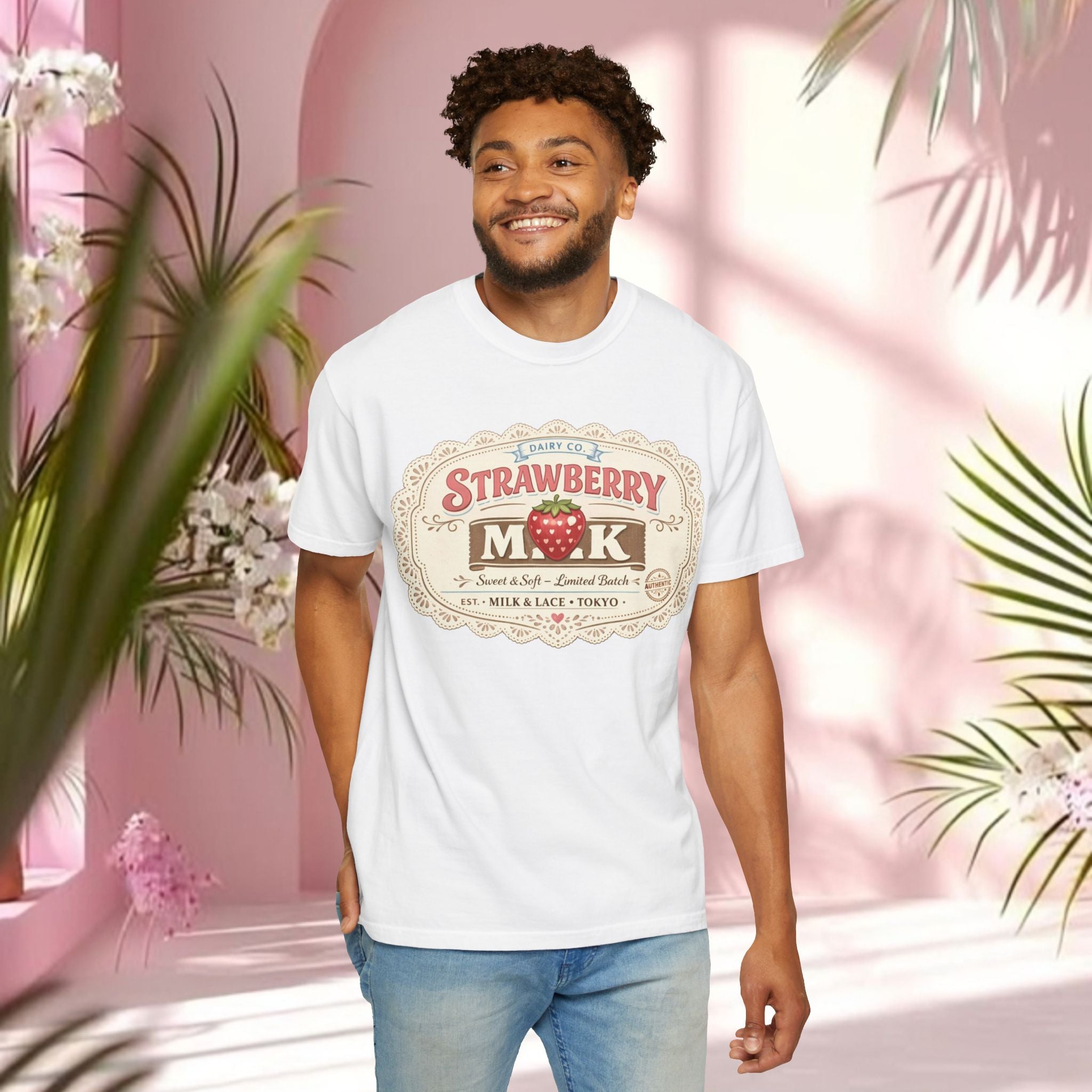 Strawberry Milk Vintage Label T-Shirt